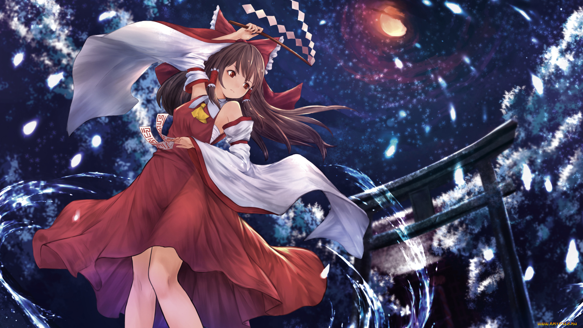 аниме, touhou, hakurei, reimu, pi-pie