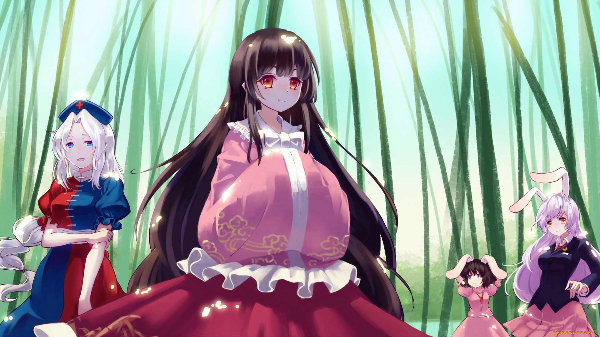 аниме, touhou, inaba, tewi, houraisan, kaguya, bai, banca, yagokoro, eirin, reisen, udongein