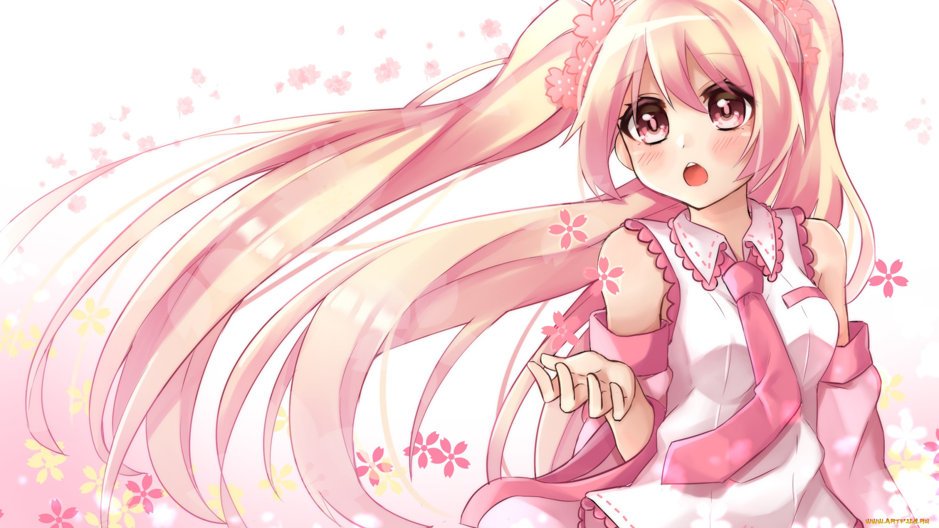 аниме, vocaloid, фон, девушка, взгляд