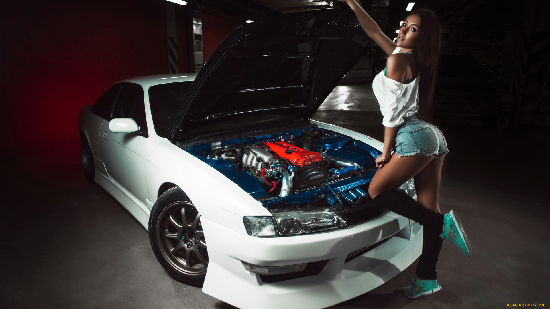 автомобили, -авто, с, девушками, шорты