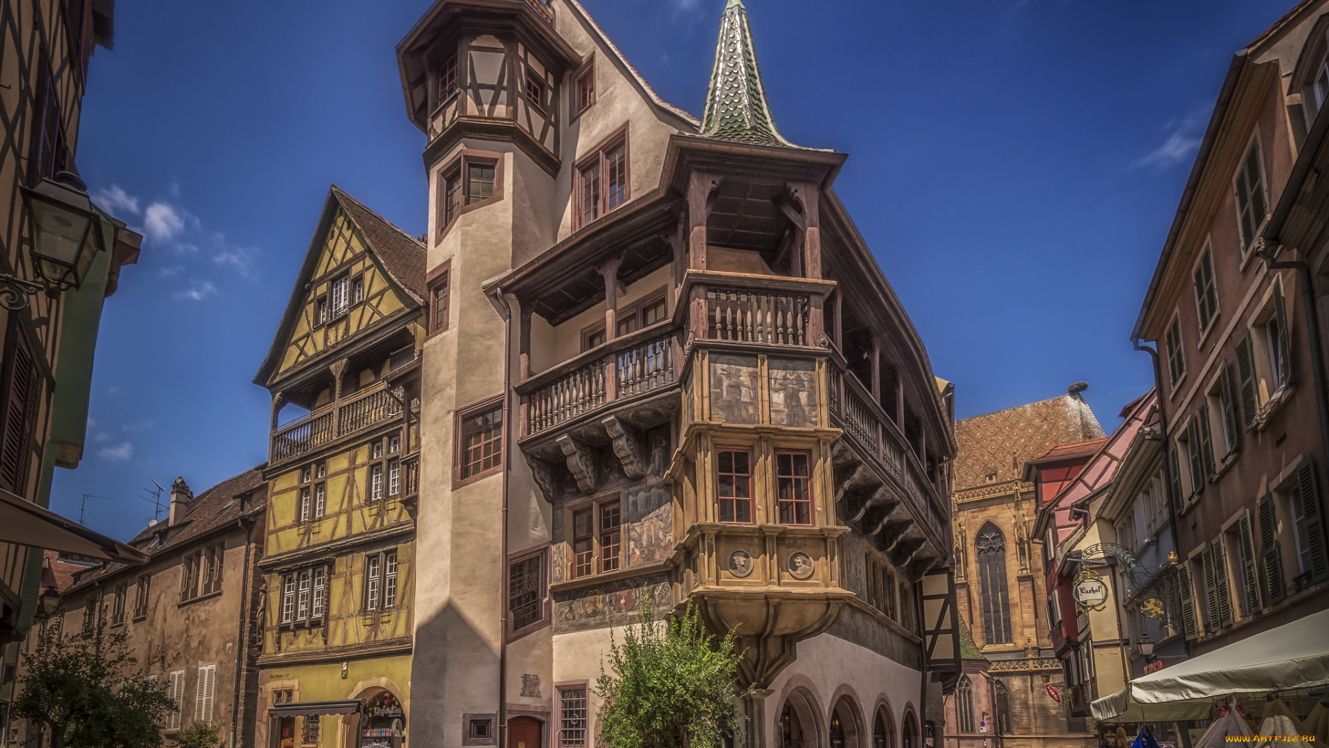 colmar, города, -, улицы, , площади, , набережные, дома, мостовая