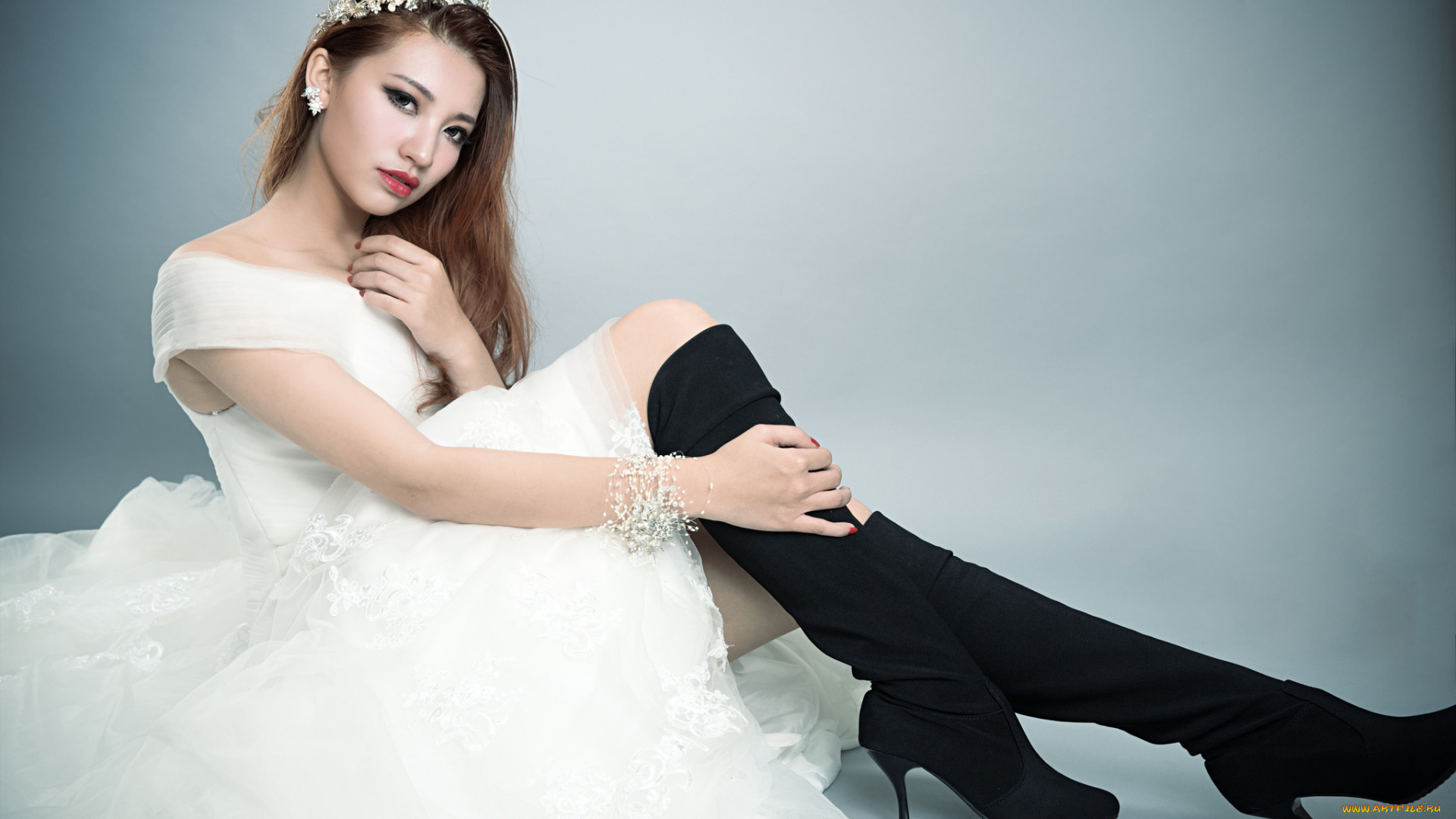 девушки, -unsort, , азиатки, девушка, поза, фон