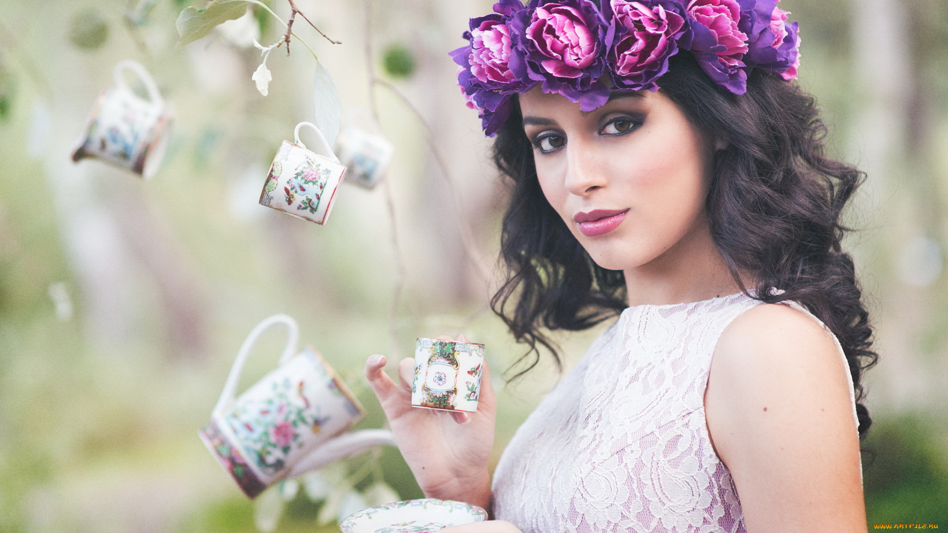 девушки, -unsort, , брюнетки, , шатенки, кофе, чашки, девушка