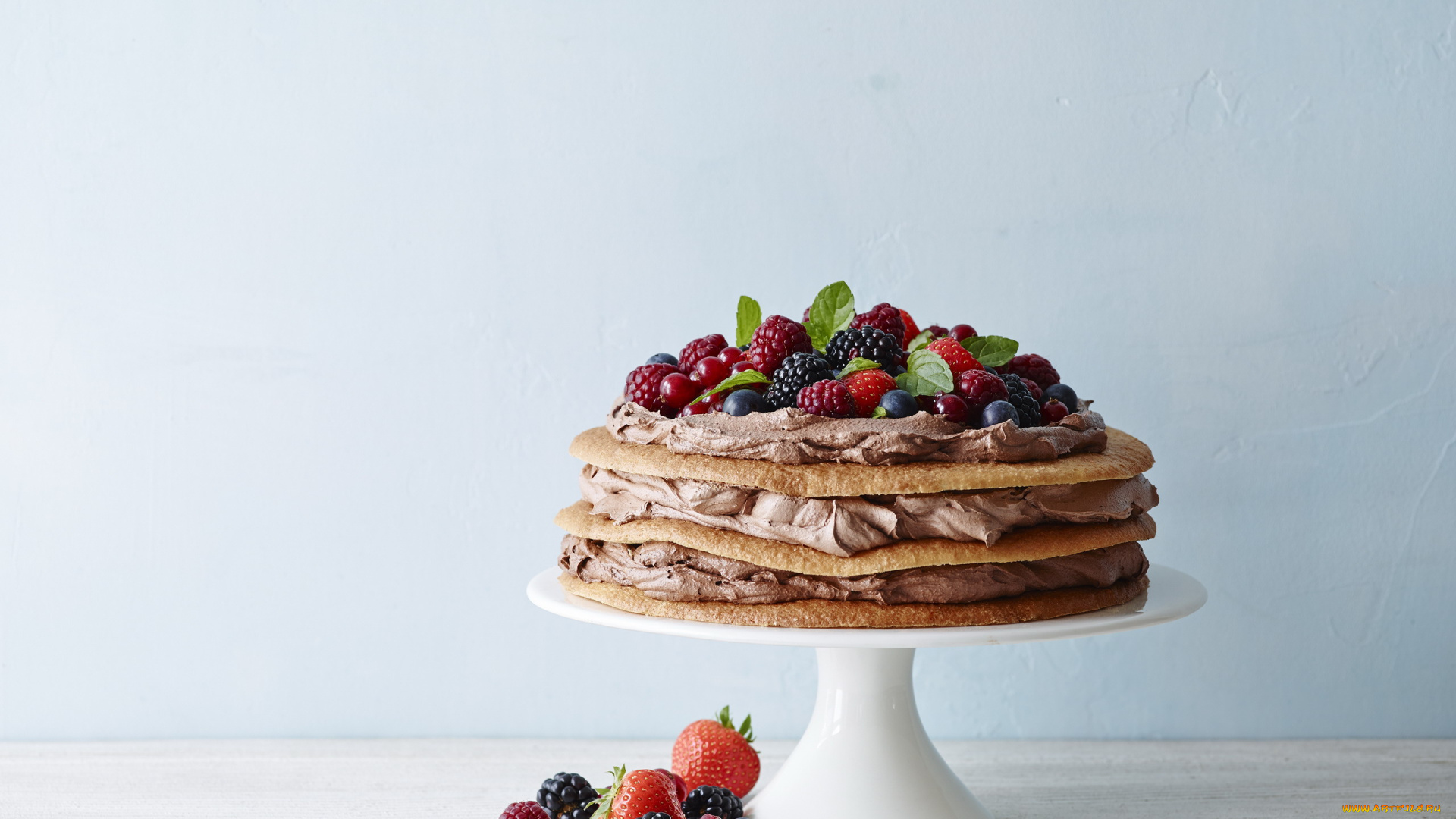 еда, торты, малина, ежевика, клубника