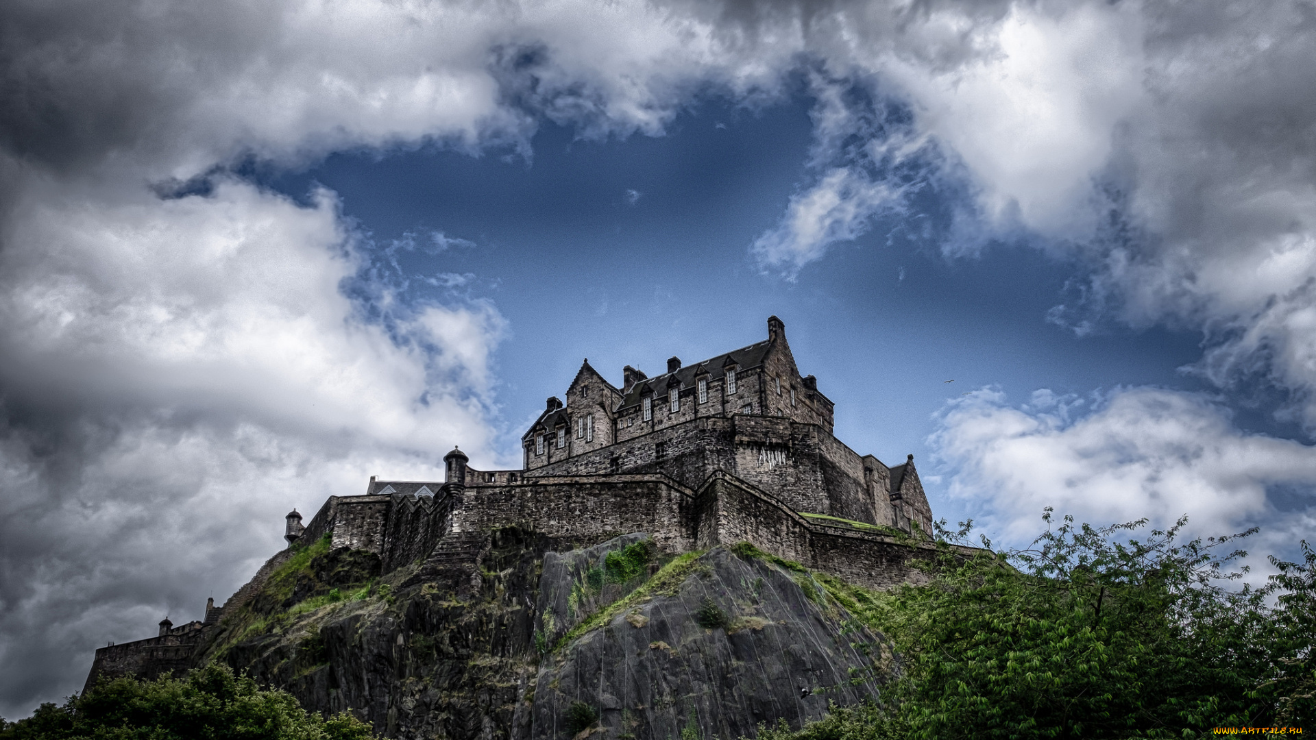edinburgh, castle, города, -, дворцы, , замки, , крепости, замок, холм