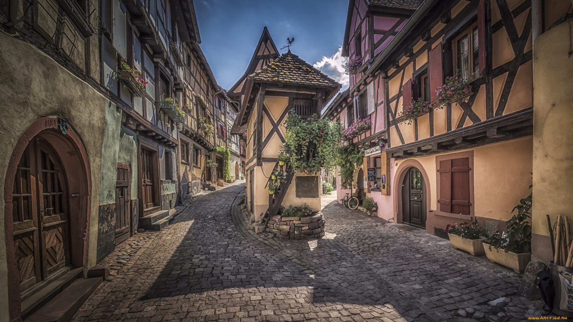 eguisheim, , france, города, -, улицы, , площади, , набережные, дома, мостовая