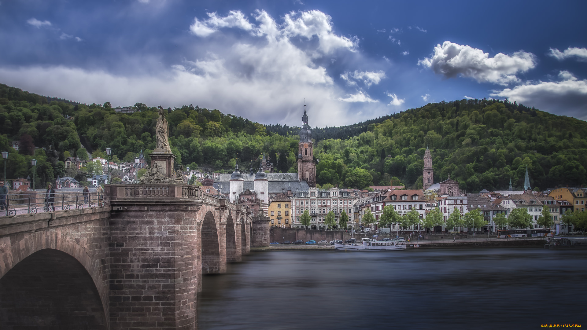 heidelberg, города, -, мосты, ров, мост