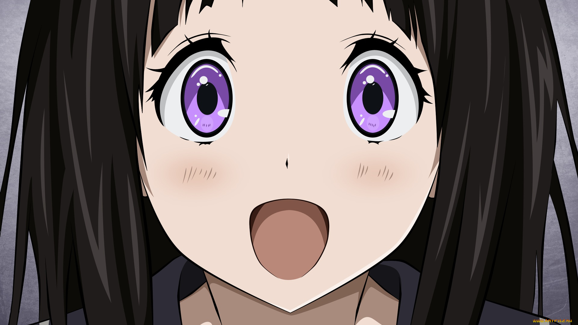 hyouka, аниме, девушка, взгляд, фон