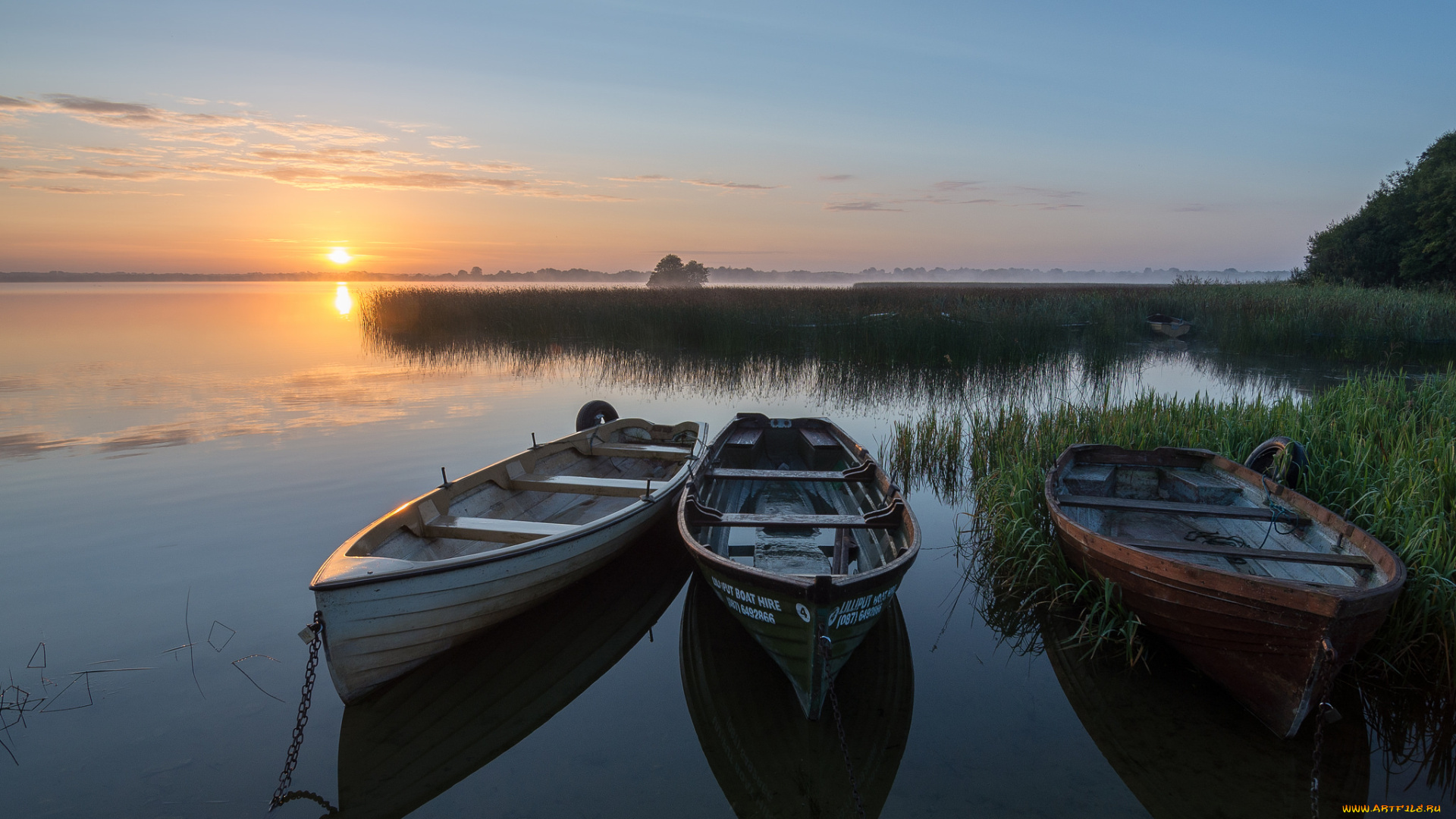 корабли, лодки, , шлюпки, рассвет