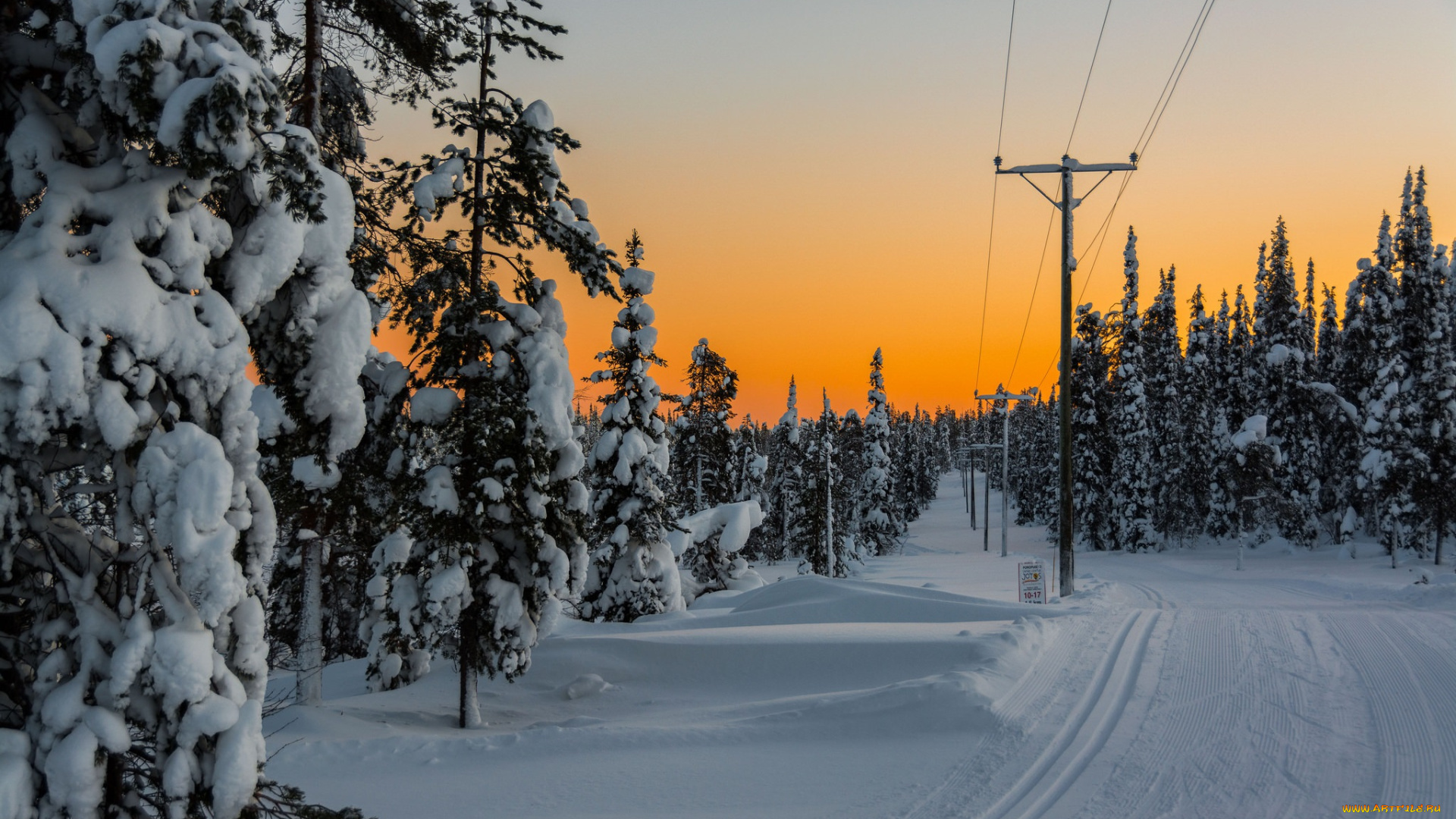 природа, зима, снег