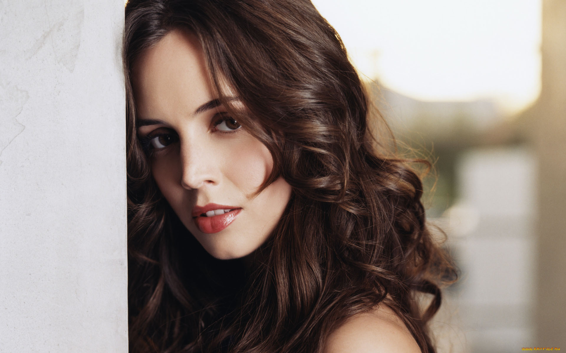 девушки, eliza, dushku, актриса, элиза, душку, стена, взгляд, лицо