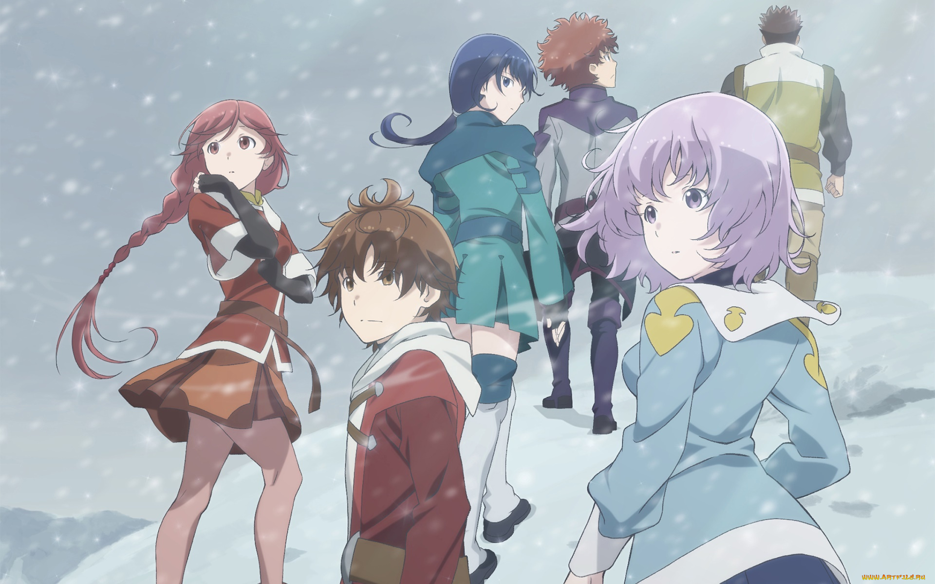 grimgar, imagination, and, ash, аниме, hai, to, gensou, no, grimgar, девушки, взгляд, фон, парни