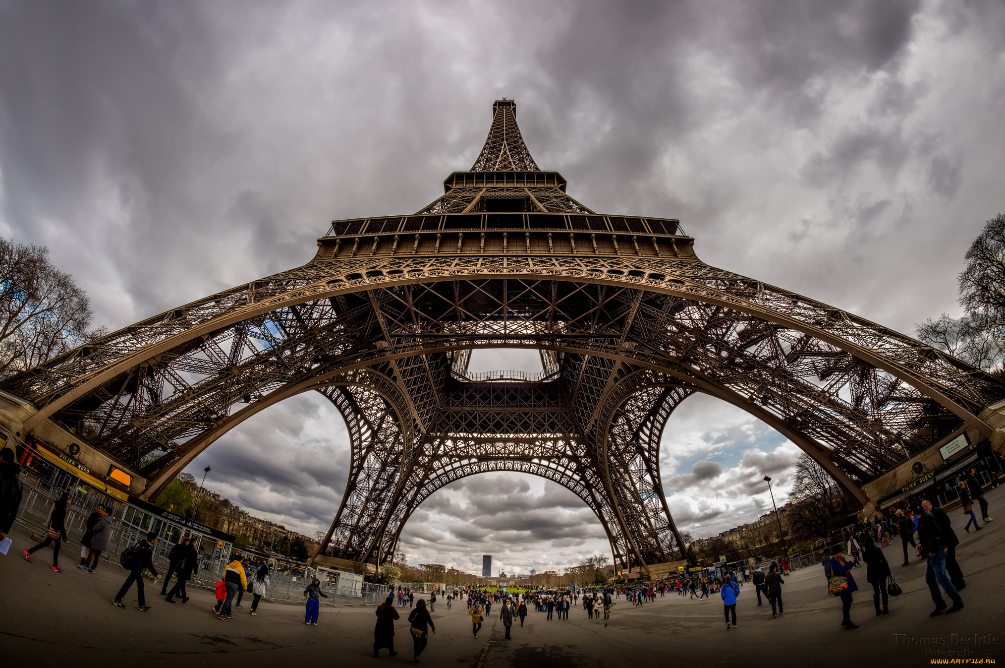 города, париж, , франция, башня