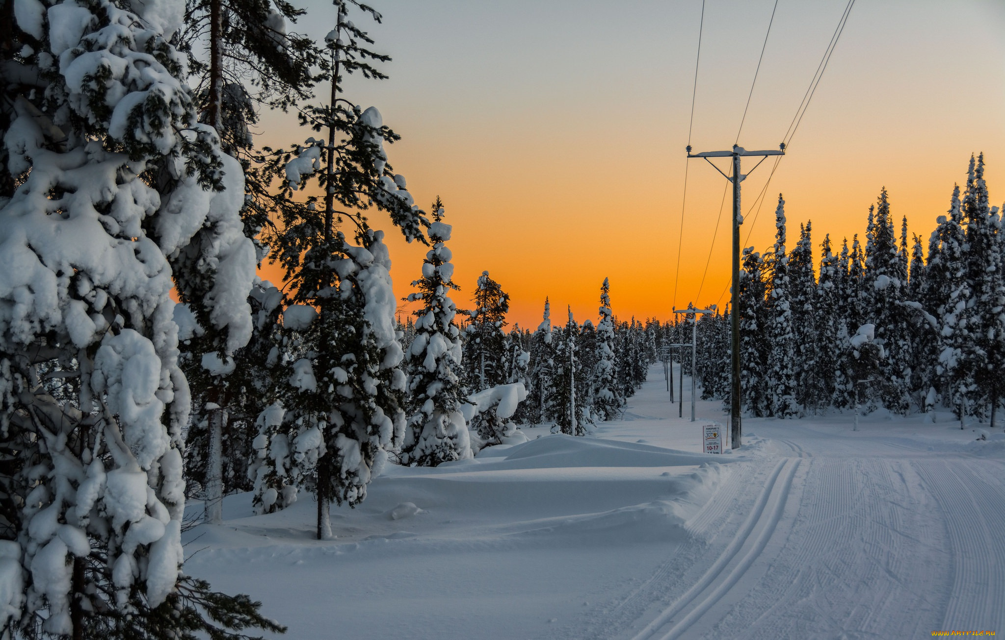 природа, зима, снег