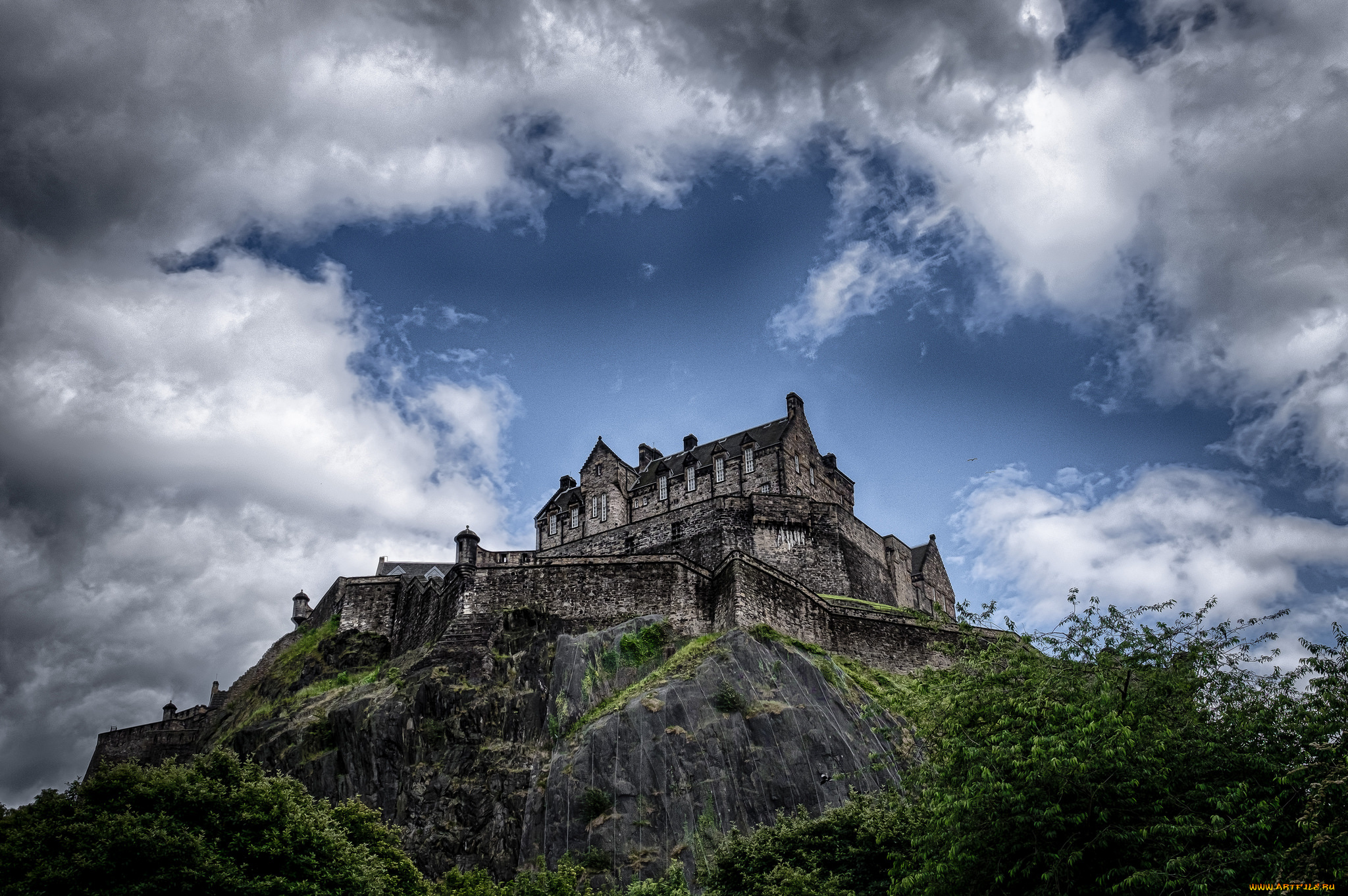 edinburgh, castle, города, -, дворцы, , замки, , крепости, замок, холм