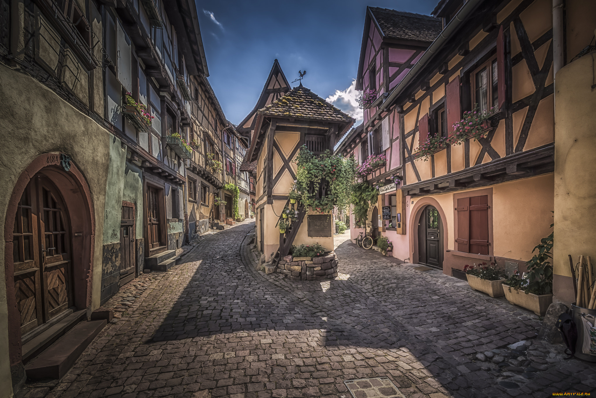 eguisheim, , france, города, -, улицы, , площади, , набережные, дома, мостовая