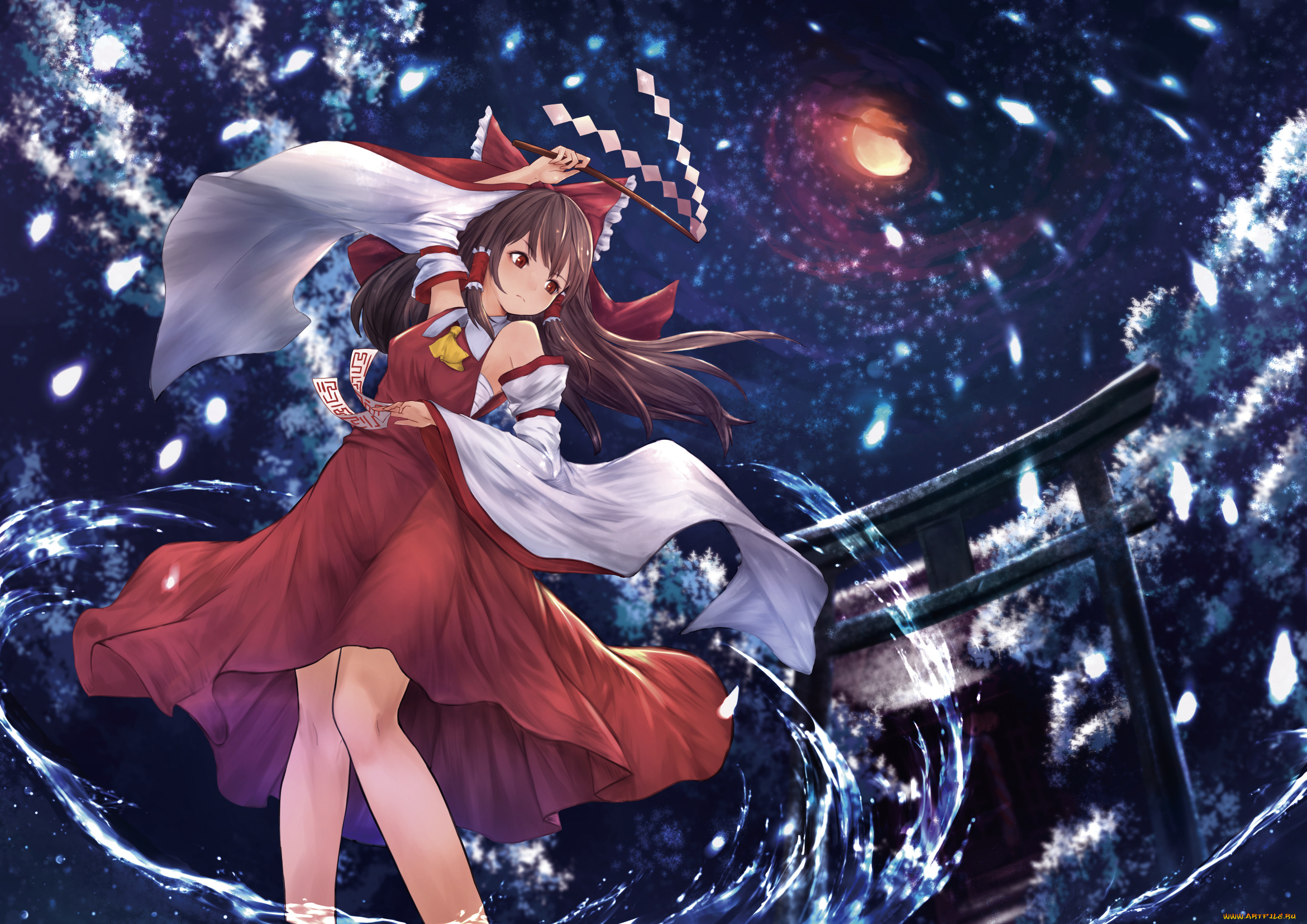 аниме, touhou, hakurei, reimu, pi-pie