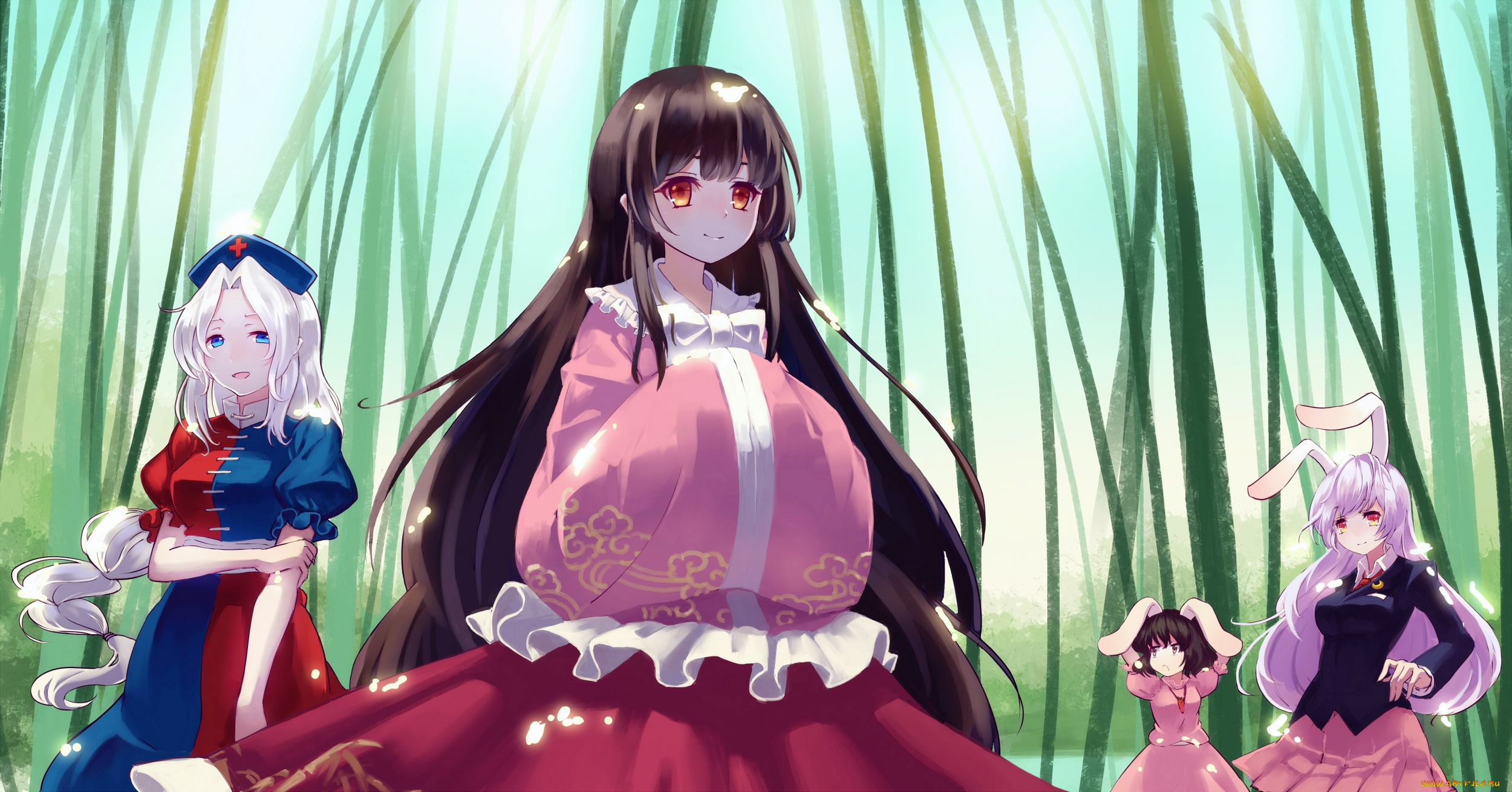 аниме, touhou, inaba, tewi, houraisan, kaguya, bai, banca, yagokoro, eirin, reisen, udongein