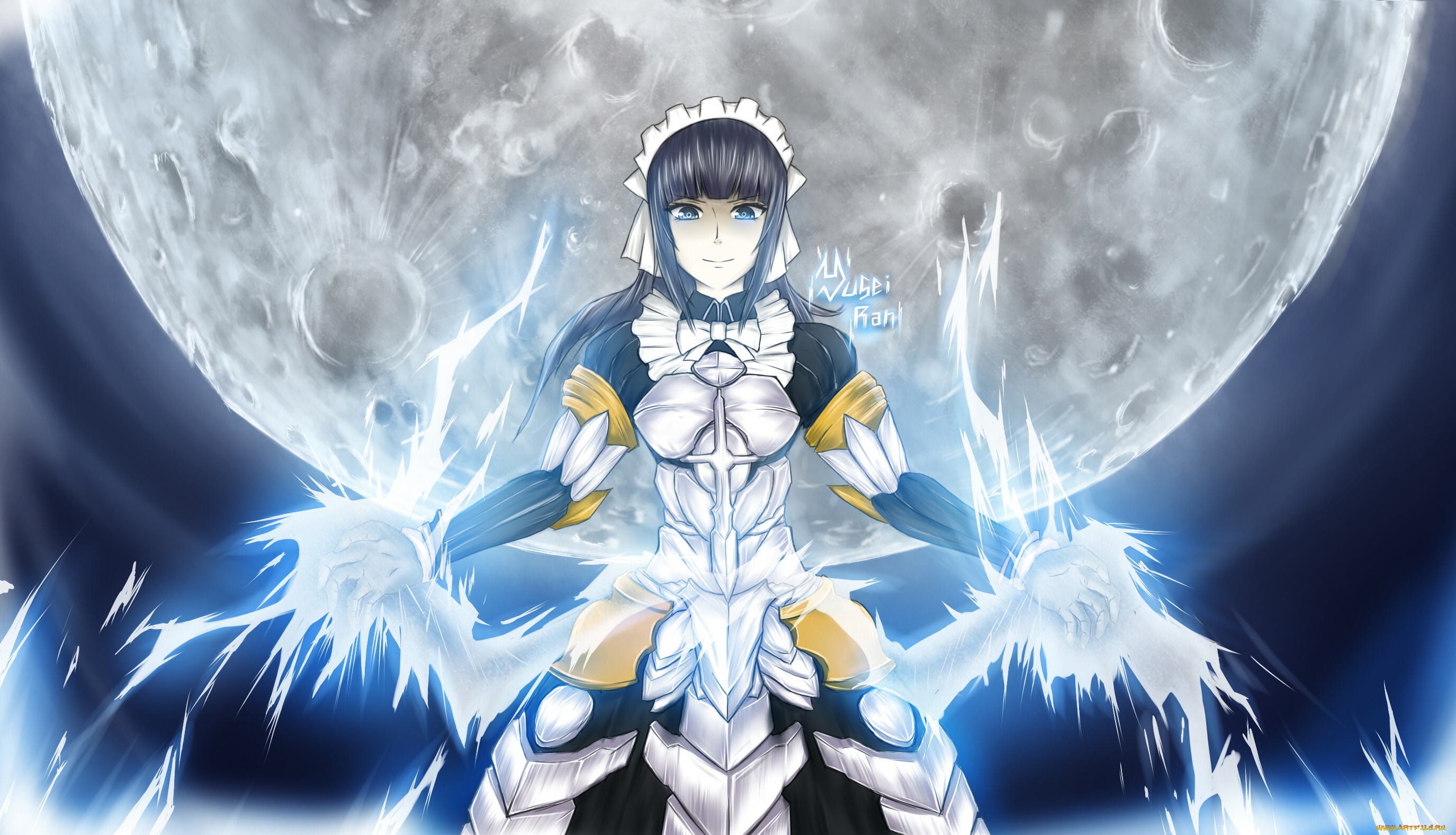 overlord, аниме, narberal, gamma, девушка, молнии