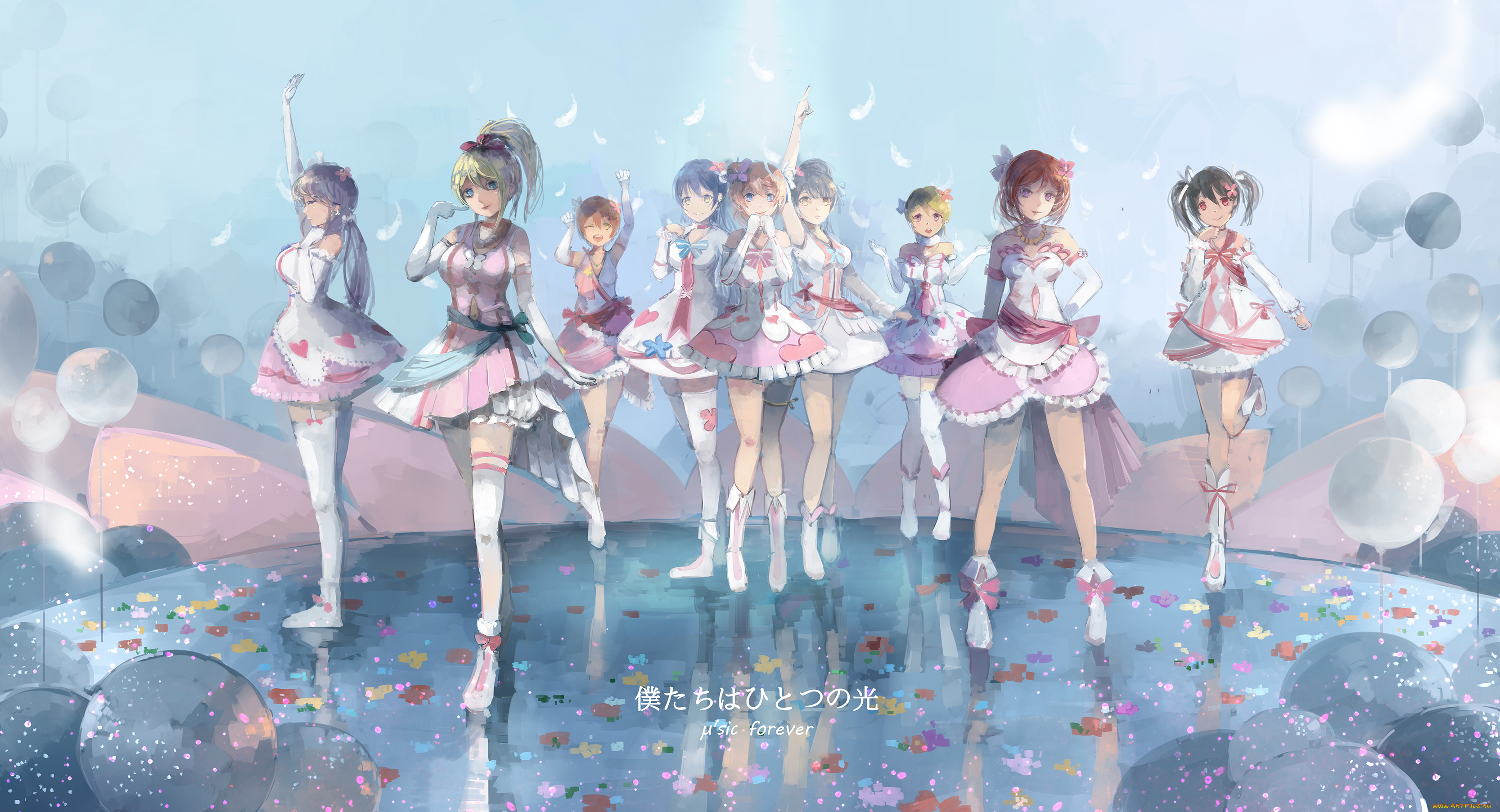 аниме, love, live, , school, idol, project, девушки, арт, qianqian