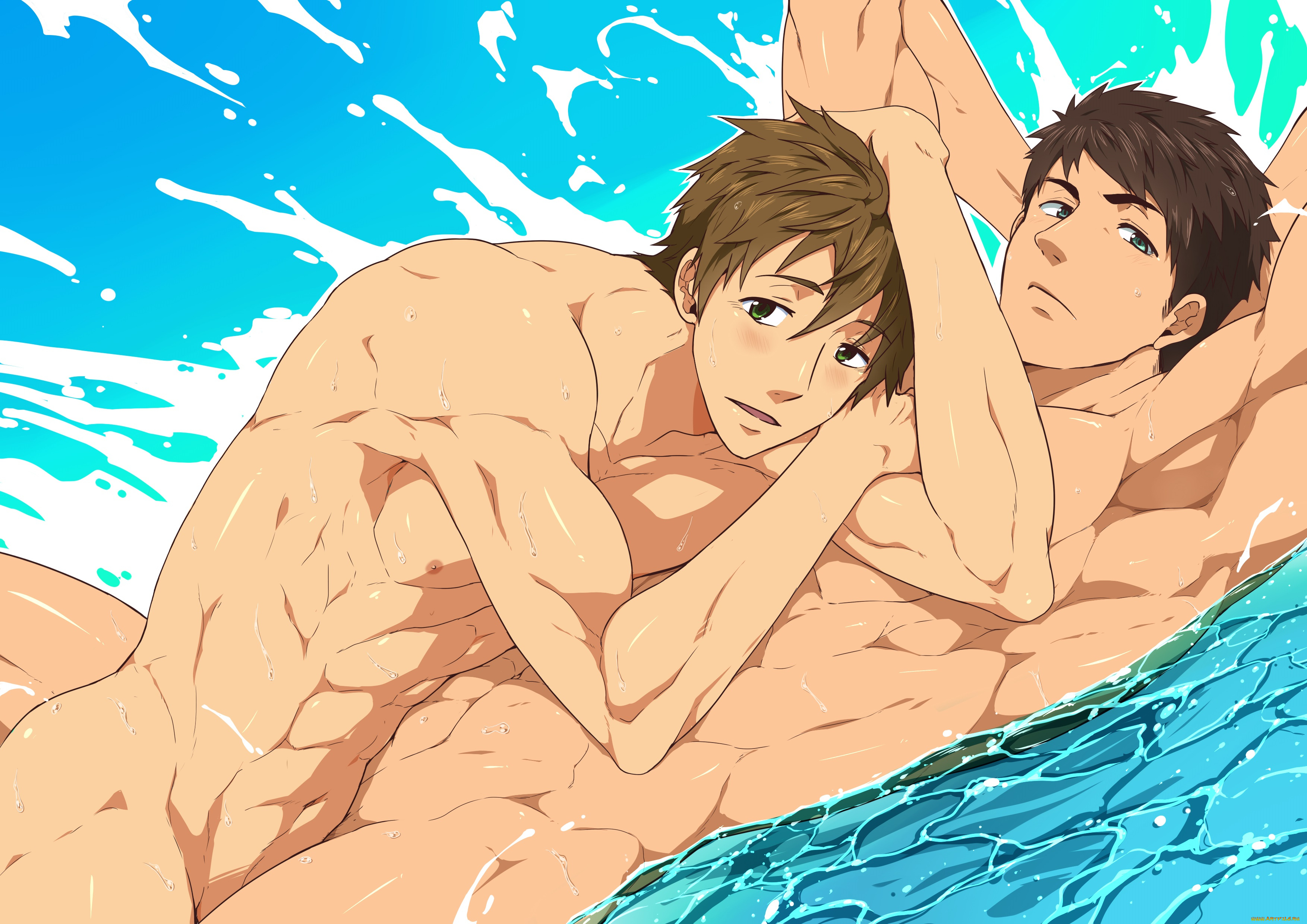 аниме, free, black, monkey, mazjojo, tachibana, makoto, yamazaki, sousuke