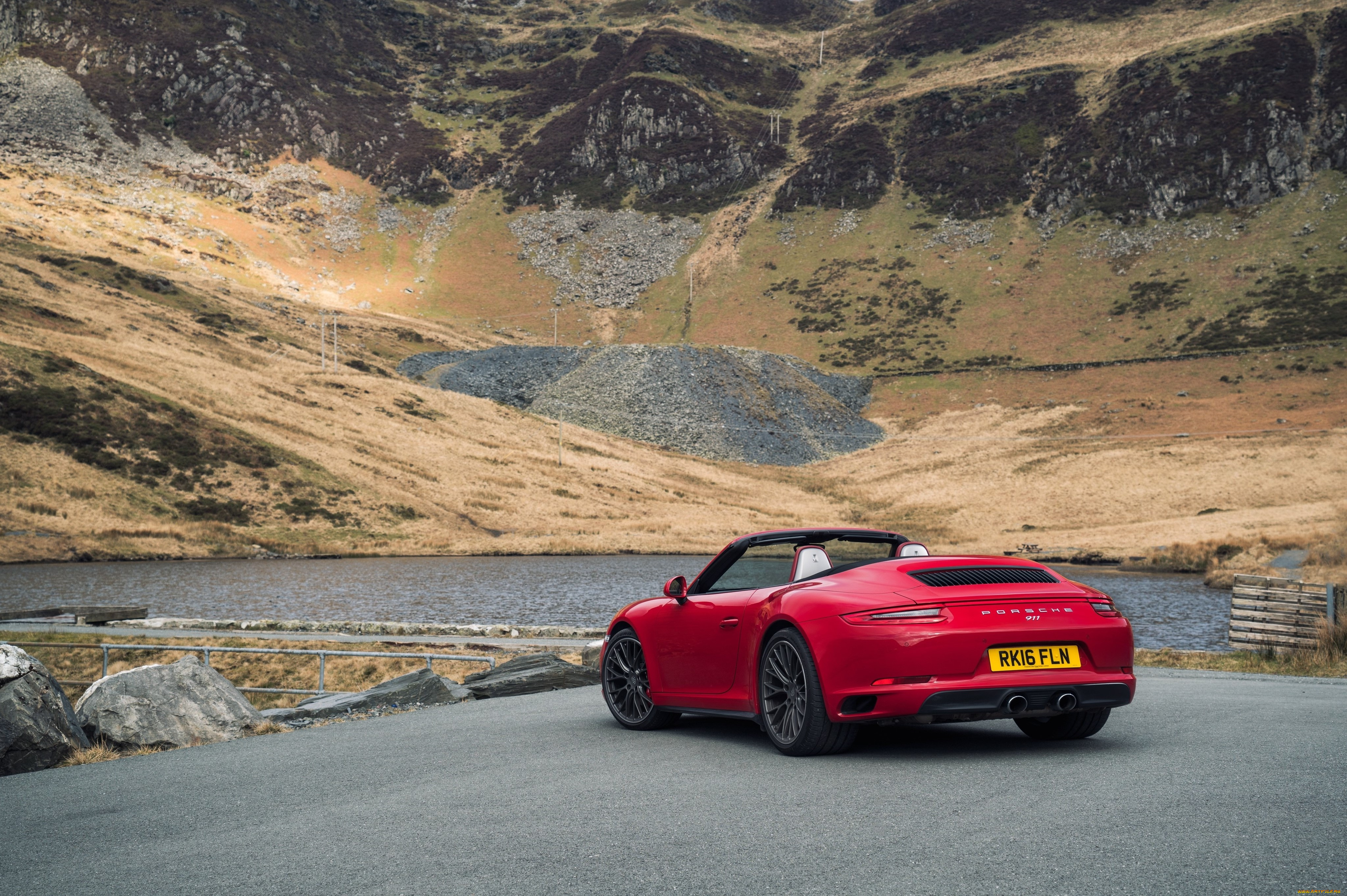 автомобили, porsche, 2016г, 991, cabriolet, uk-spec, carrera, 4s, 911, красный