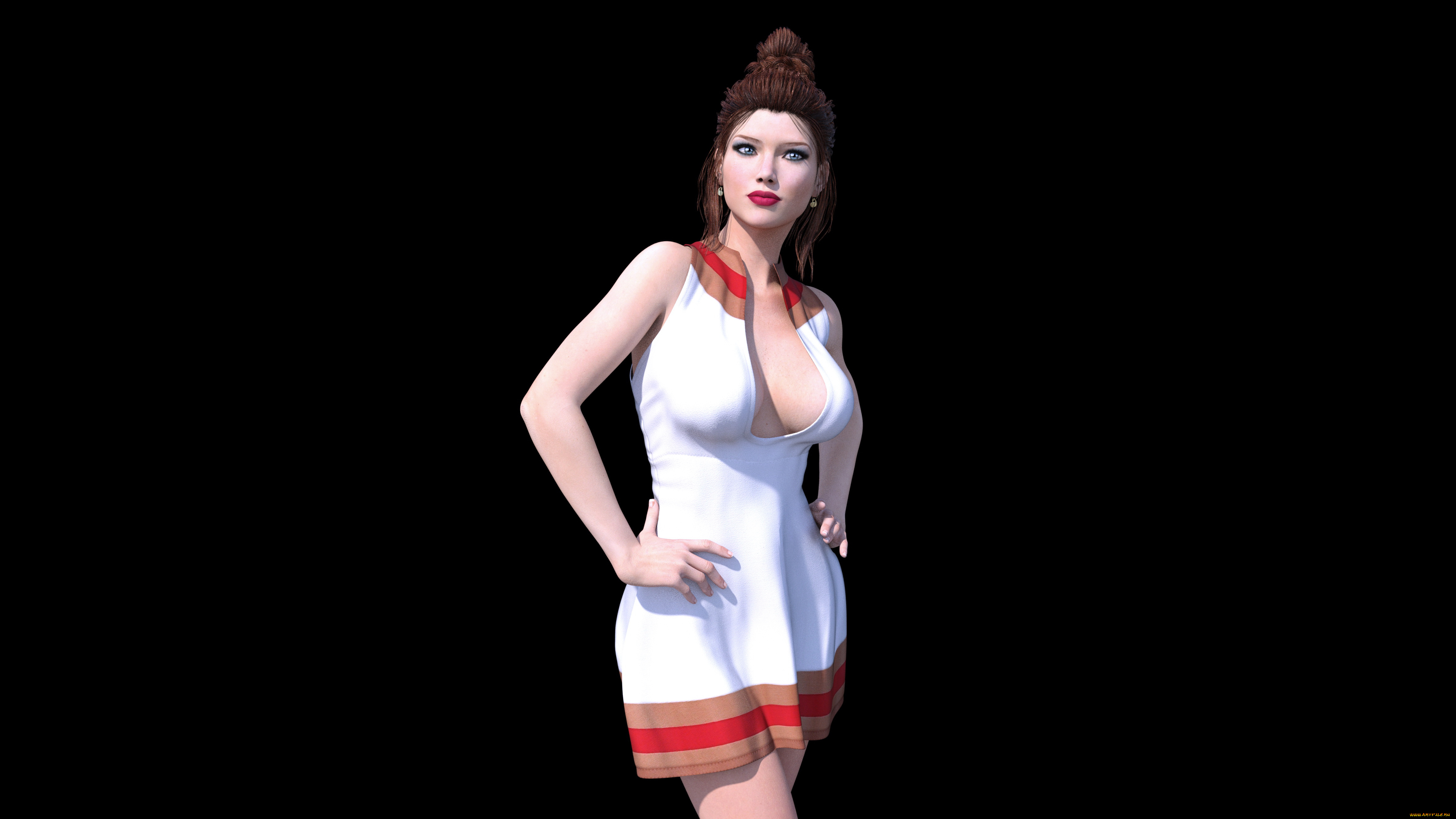 3д, графика, люди, , people, девушка, взгляд, фон