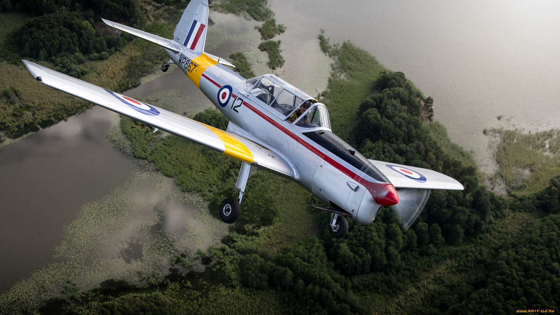 авиация, лёгкие, одномоторные, самолёты, канадский, лёгкий, dhc-1, de, havilland, двухместный, самолёт