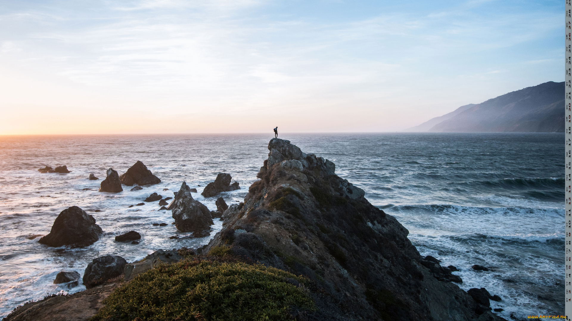календари, природа, водоем, камни