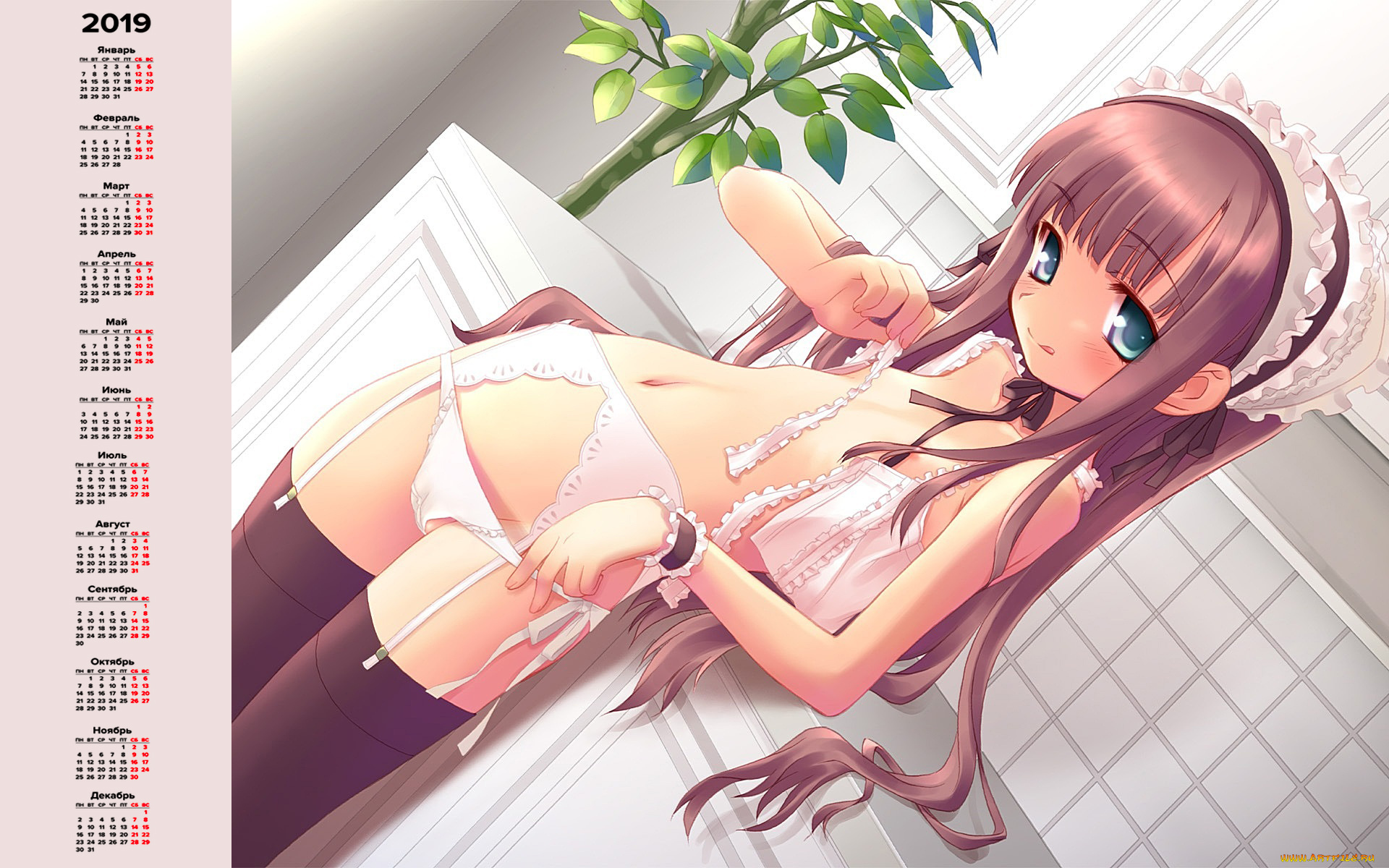 календари, аниме, девушка, взгляд
