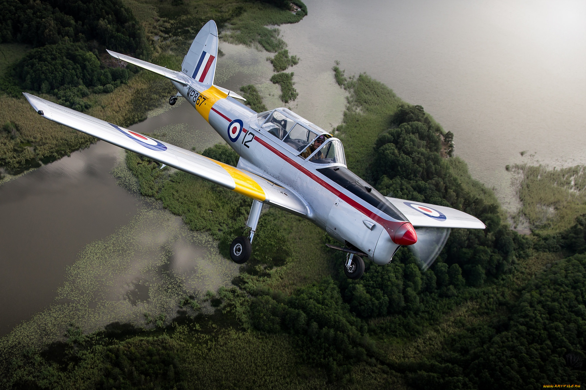 авиация, лёгкие, одномоторные, самолёты, канадский, лёгкий, dhc-1, de, havilland, двухместный, самолёт