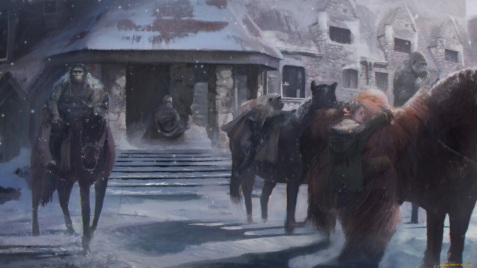 рисованное, кино, war, for, the, planet, of, apes