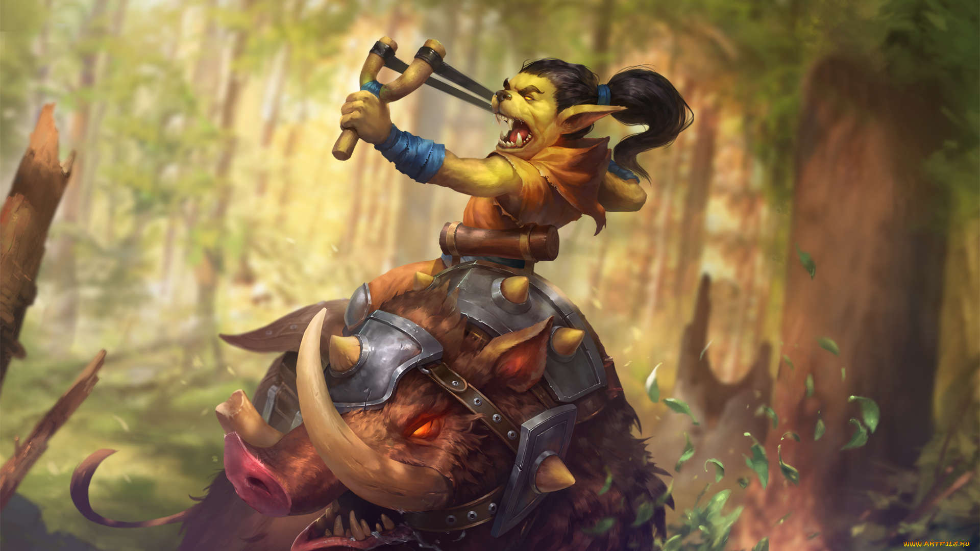 видео, игры, juggernaut, wars, кабан, фон, эльф, рогатка