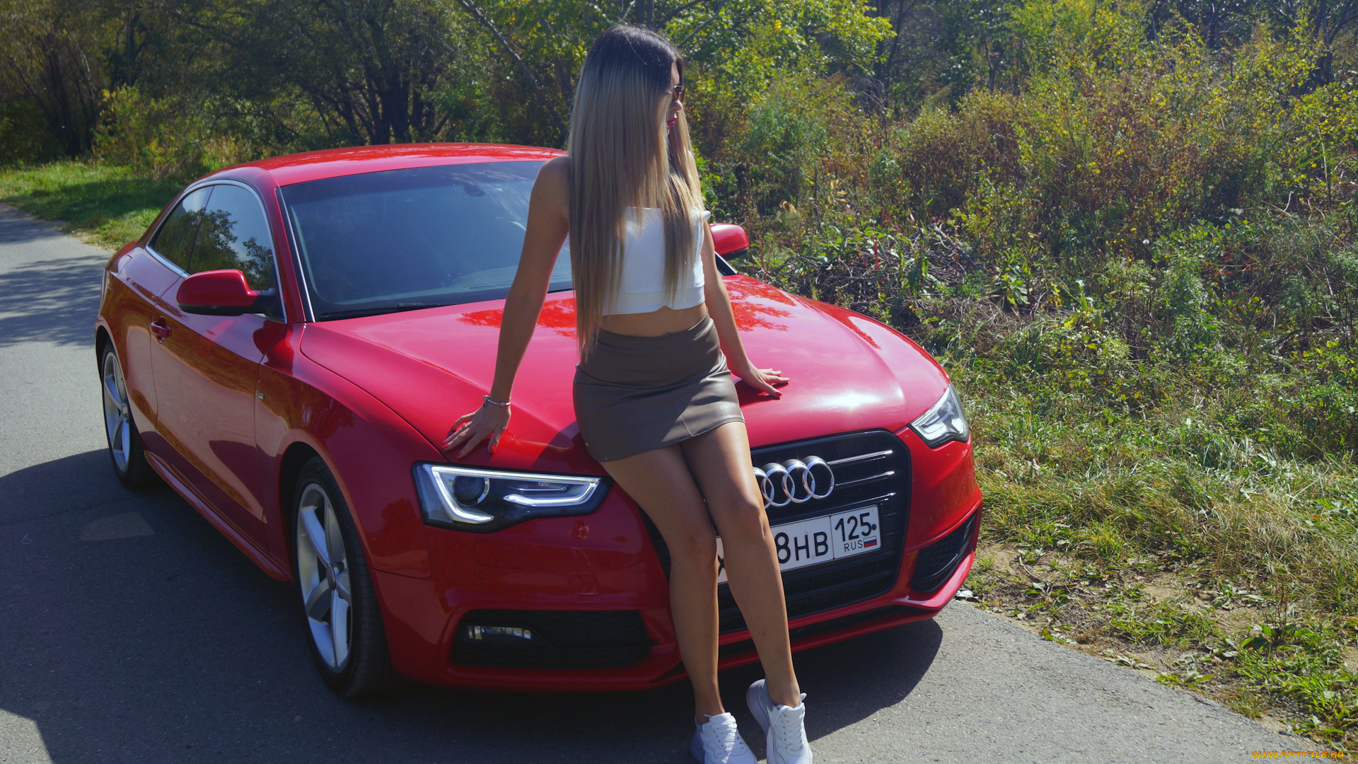 автомобили, -авто, с, девушками, audi, a5