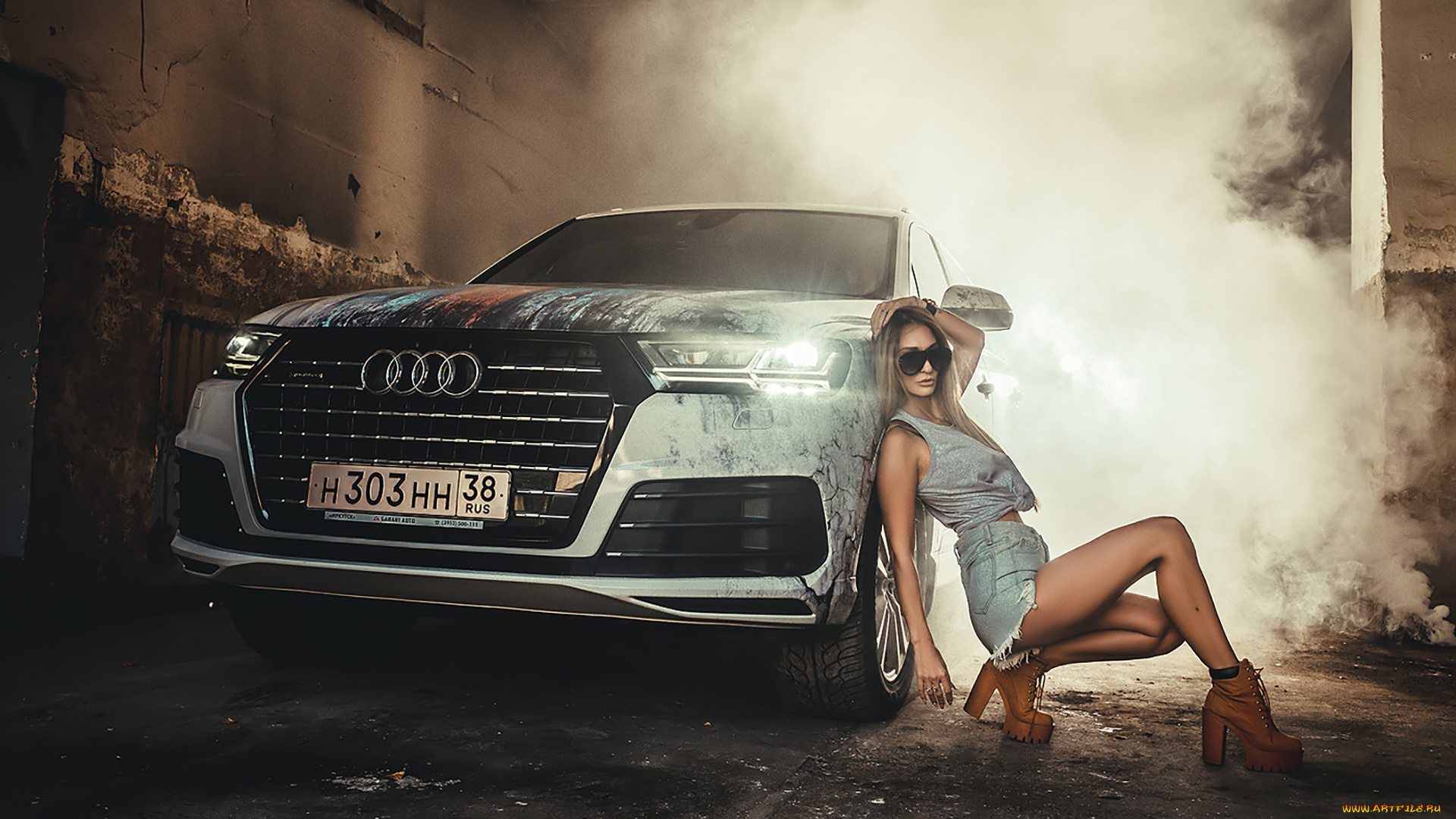 автомобили, -авто, с, девушками, audi, q7