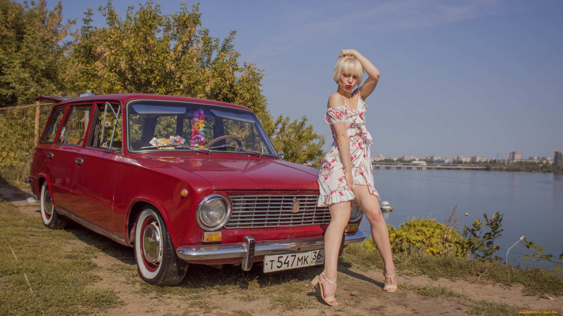 автомобили, -авто, с, девушками, lada, 2102