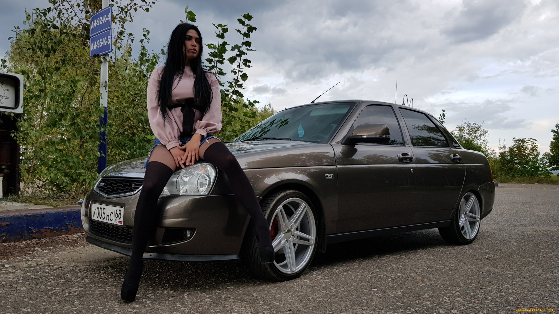 автомобили, -авто, с, девушками, lada, priora