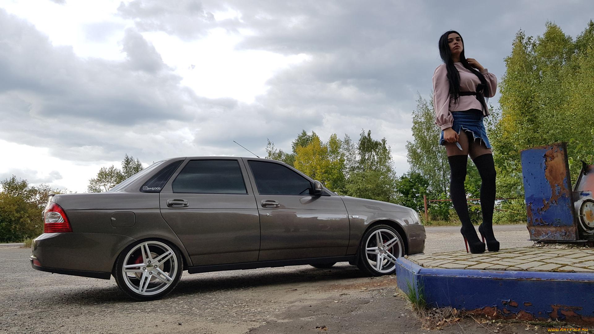 автомобили, -авто, с, девушками, lada, priora