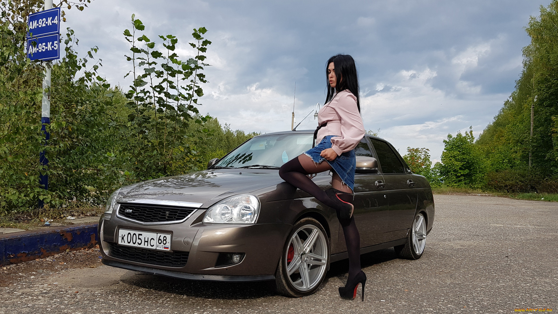 автомобили, -авто, с, девушками, lada, priora