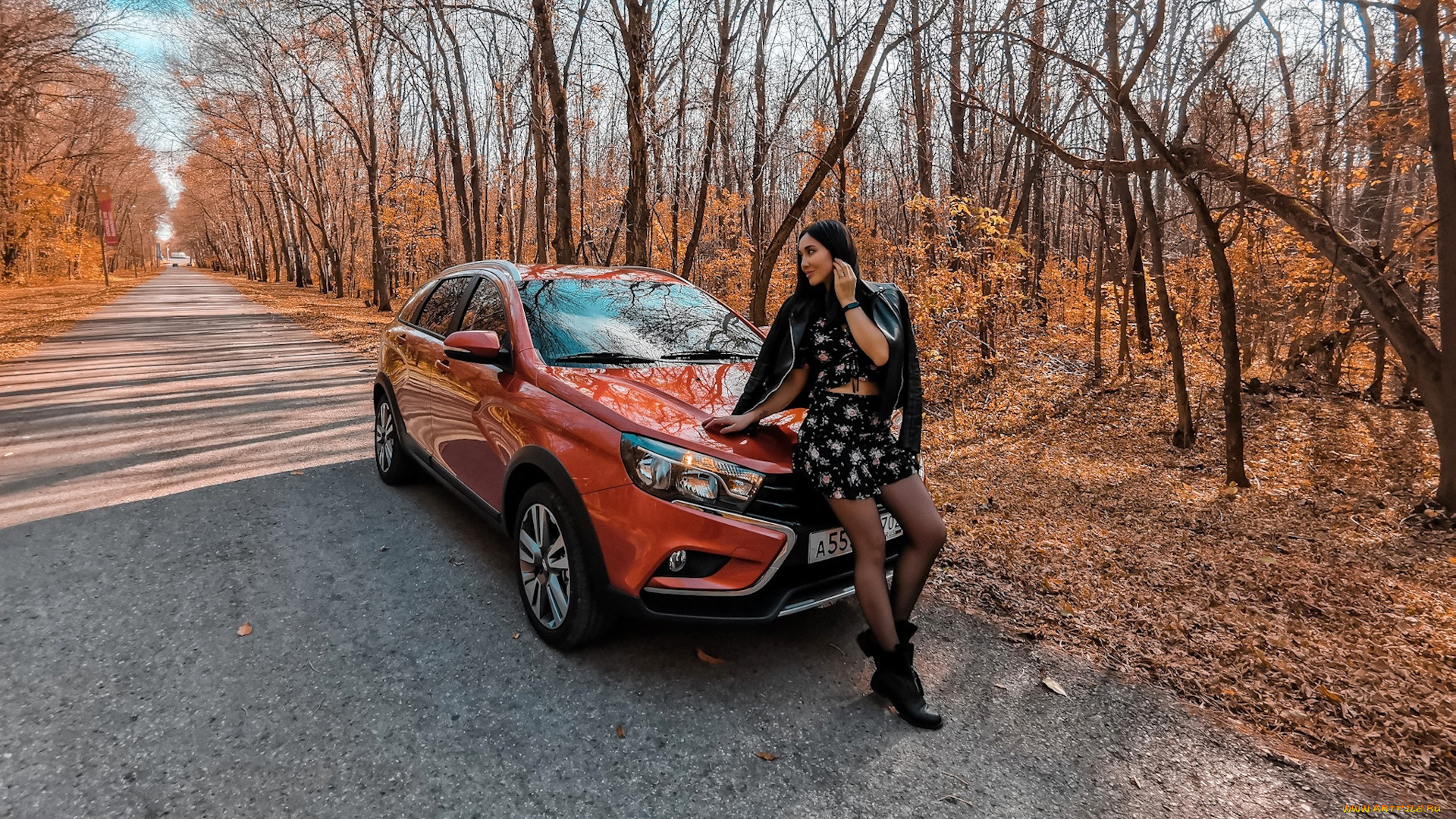 автомобили, -авто, с, девушками, lada, vesta, sw, cross