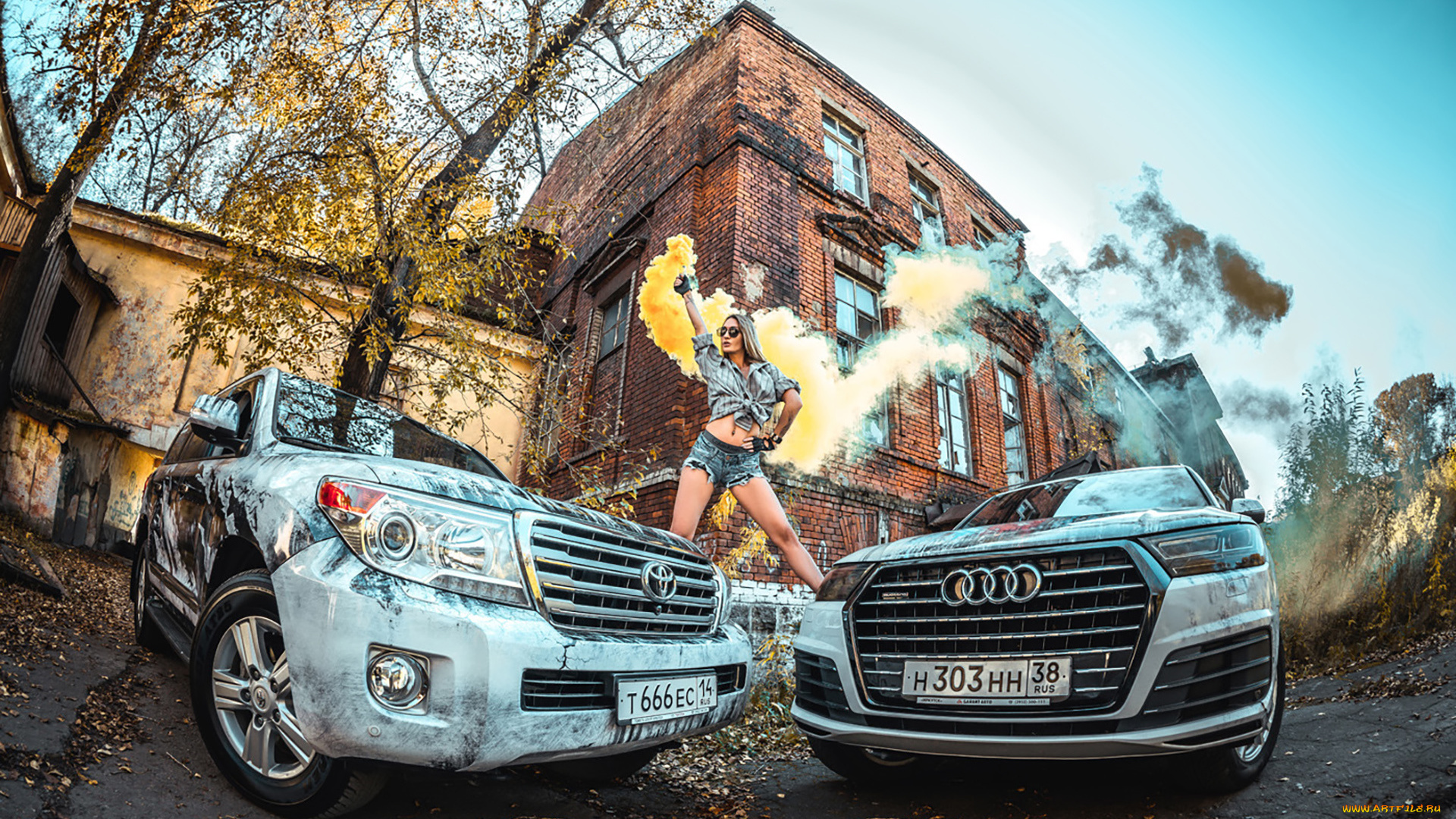 автомобили, -авто, с, девушками, land, cruiser, 200, audi, q7