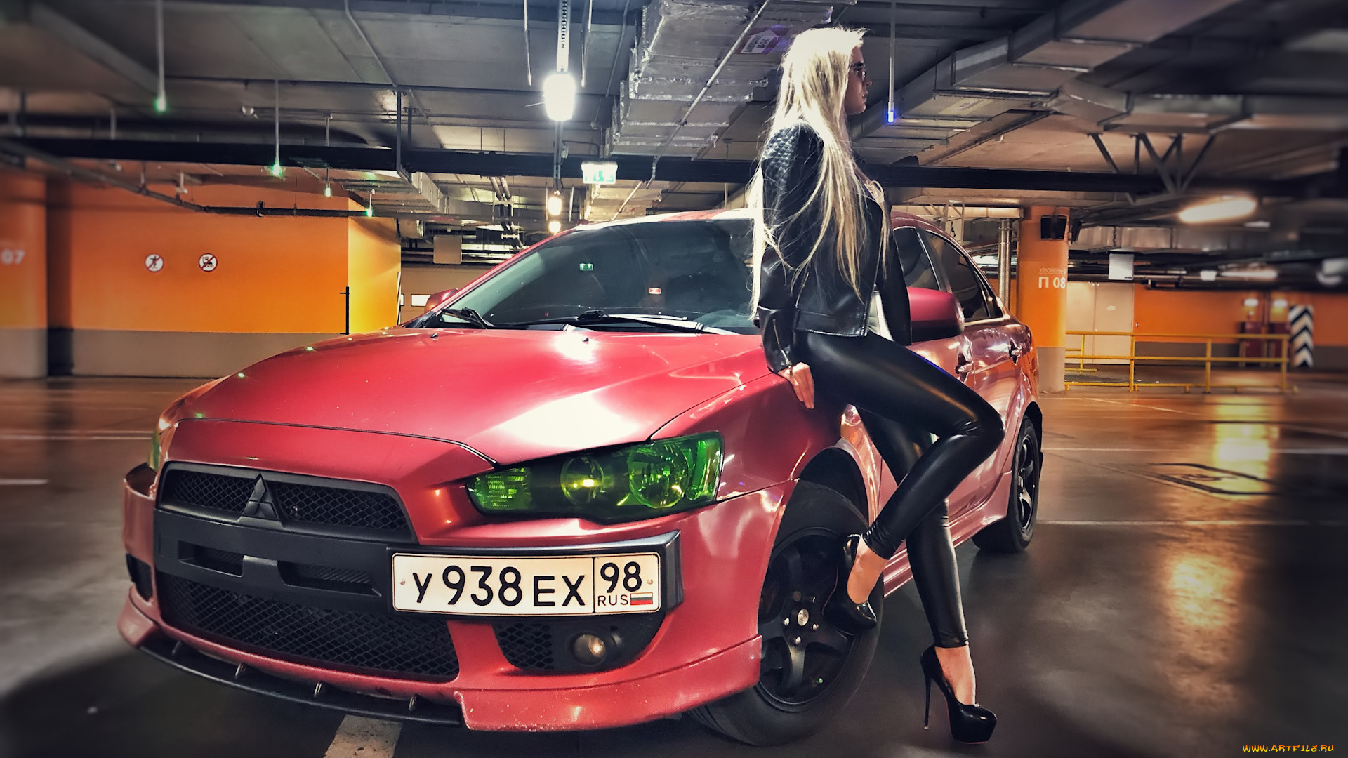 автомобили, -авто, с, девушками, mitsubishi, lancer