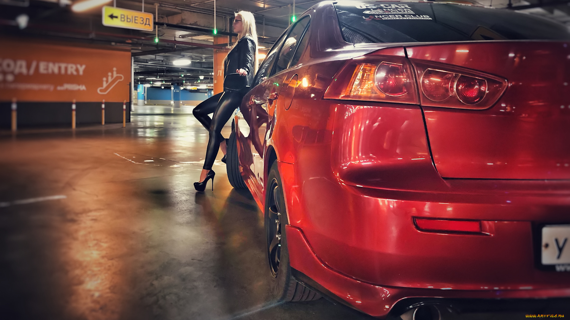 автомобили, -авто, с, девушками, mitsubishi, lancer