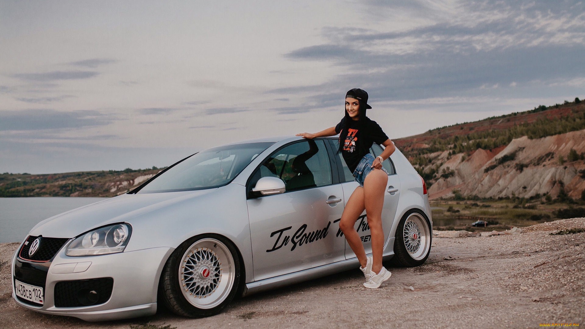 автомобили, -авто, с, девушками, volkswagen, golf