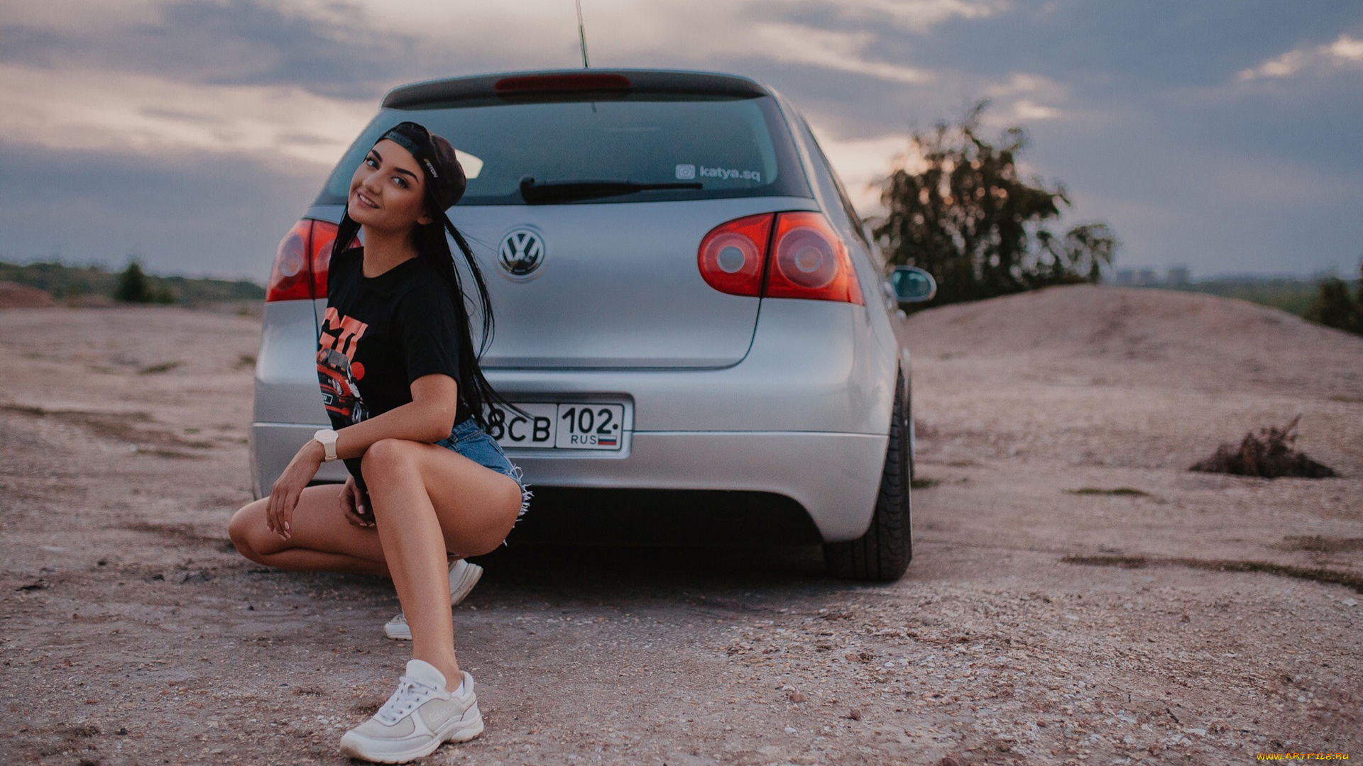 автомобили, -авто, с, девушками, volkswagen, golf