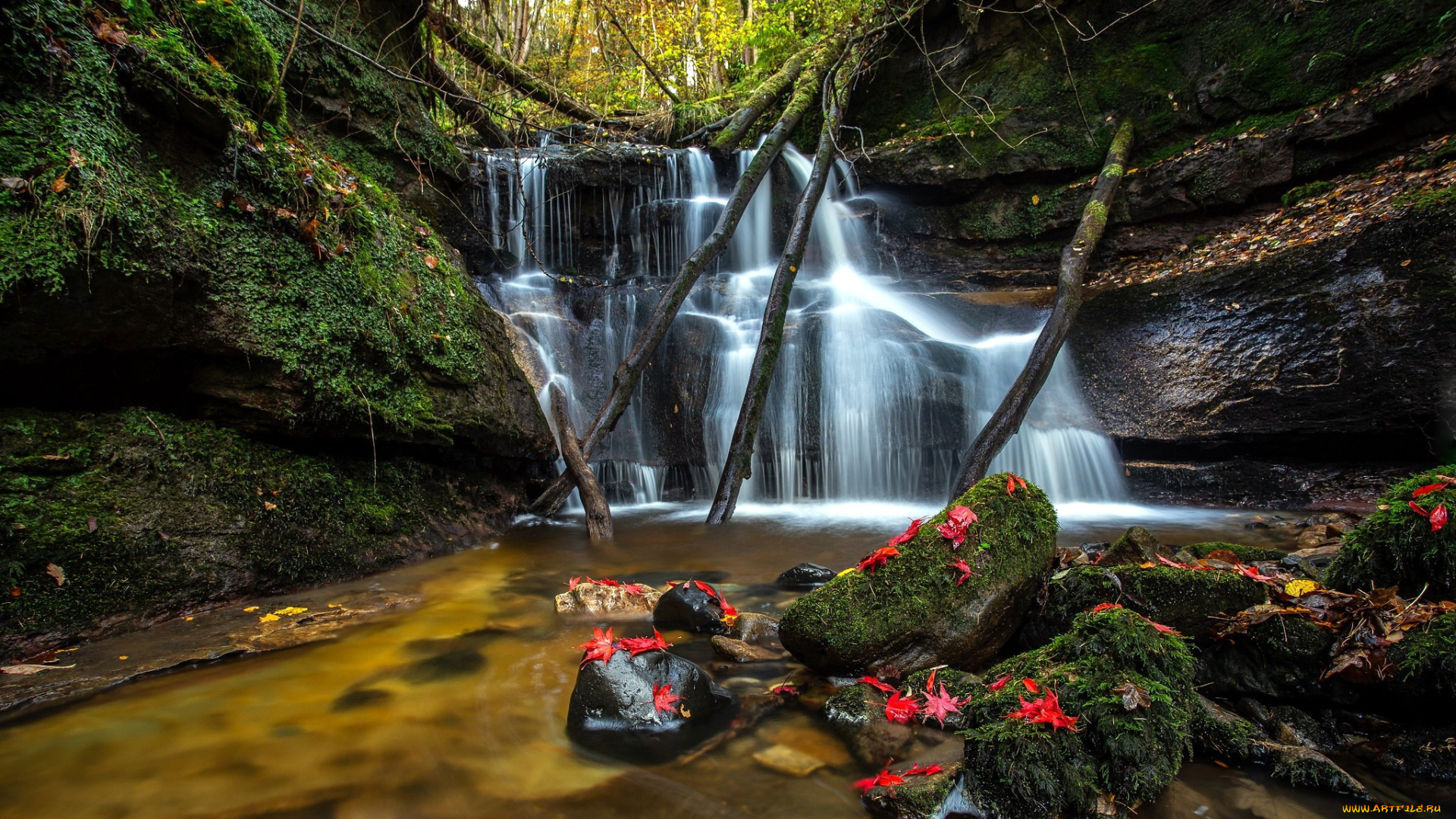 природа, водопады, поток, водопад, вода