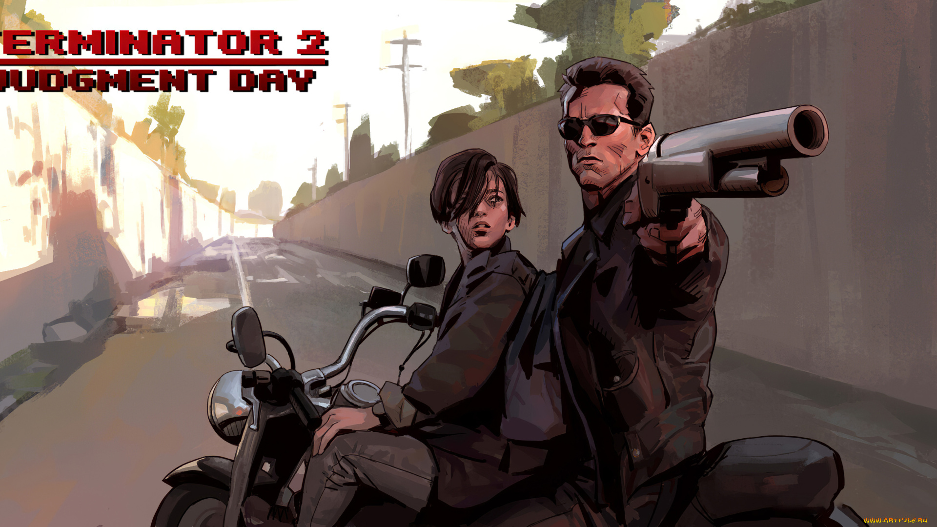 рисованное, кино, , мультфильмы, terminator, 2, judgment, day