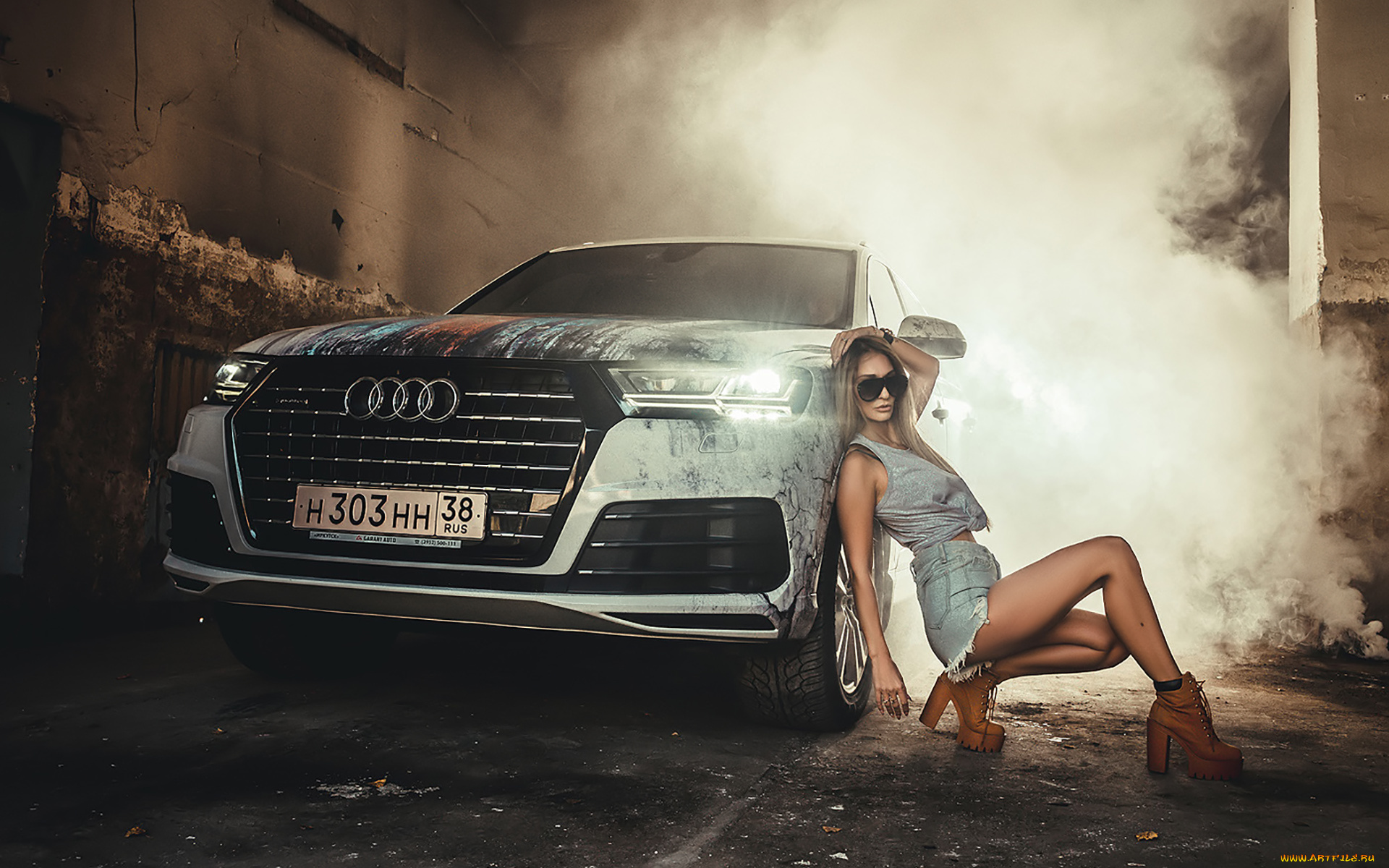 автомобили, -авто, с, девушками, audi, q7
