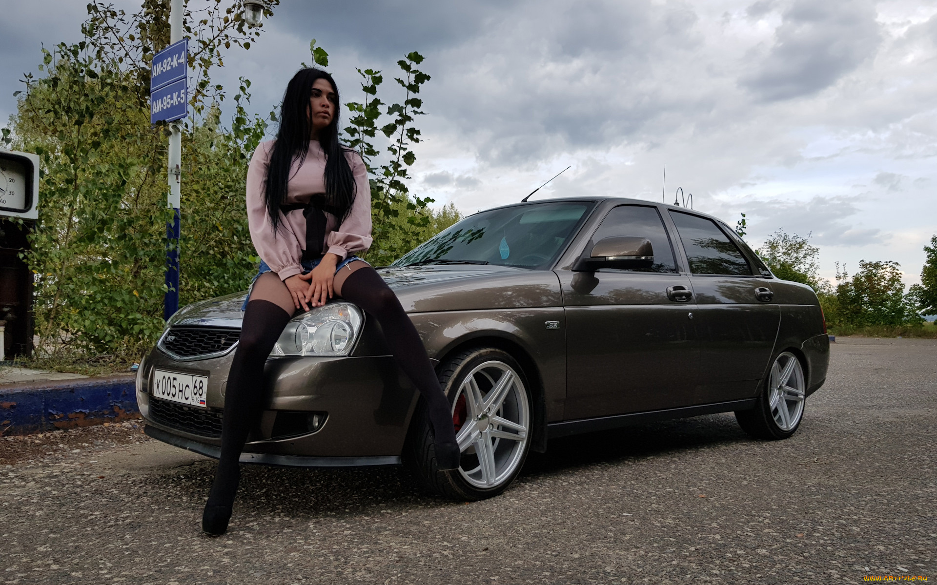 автомобили, -авто, с, девушками, lada, priora