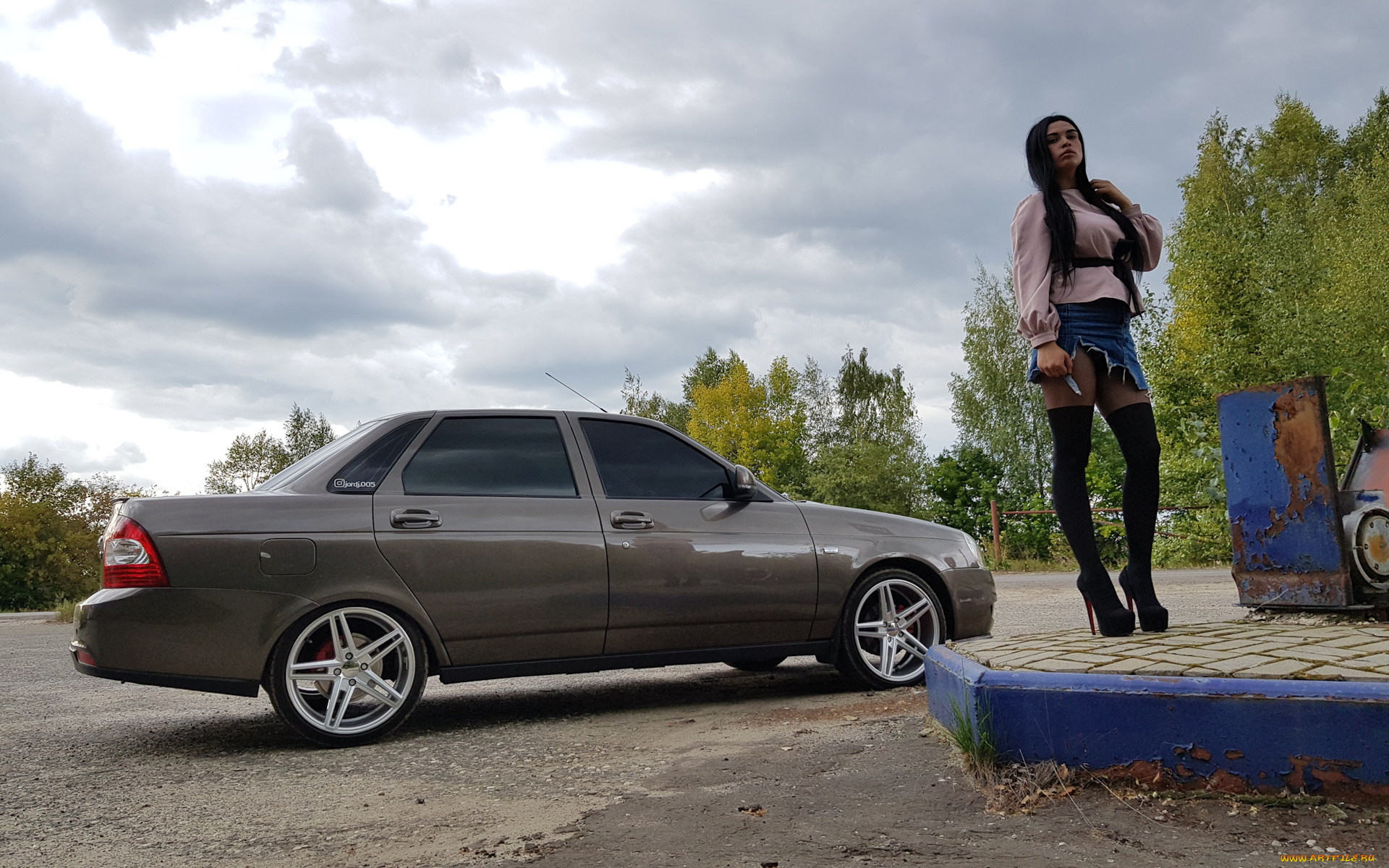 автомобили, -авто, с, девушками, lada, priora